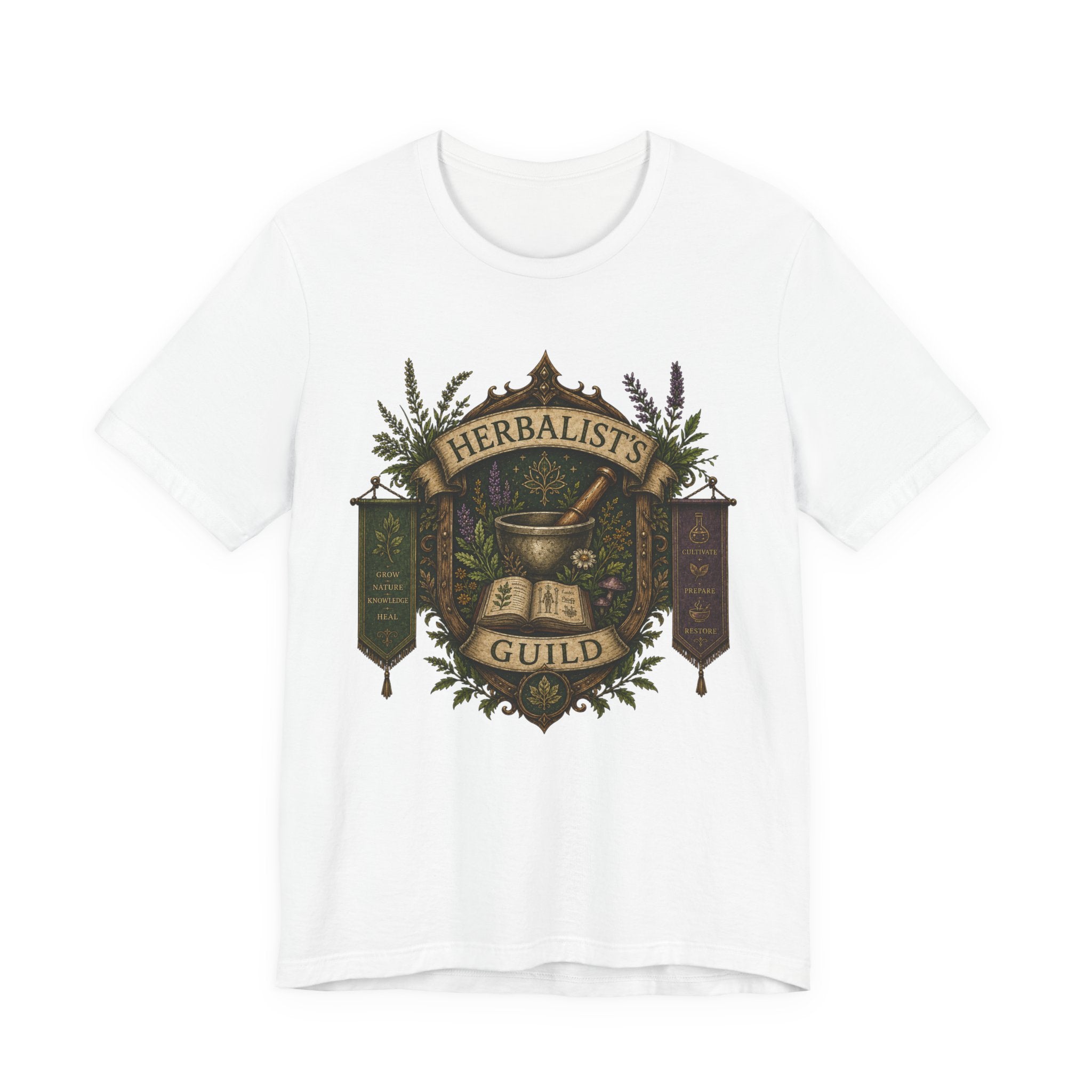 Herbalists Guild Tee — Vintage Apothecary Mortar & Pestle T-Shirt