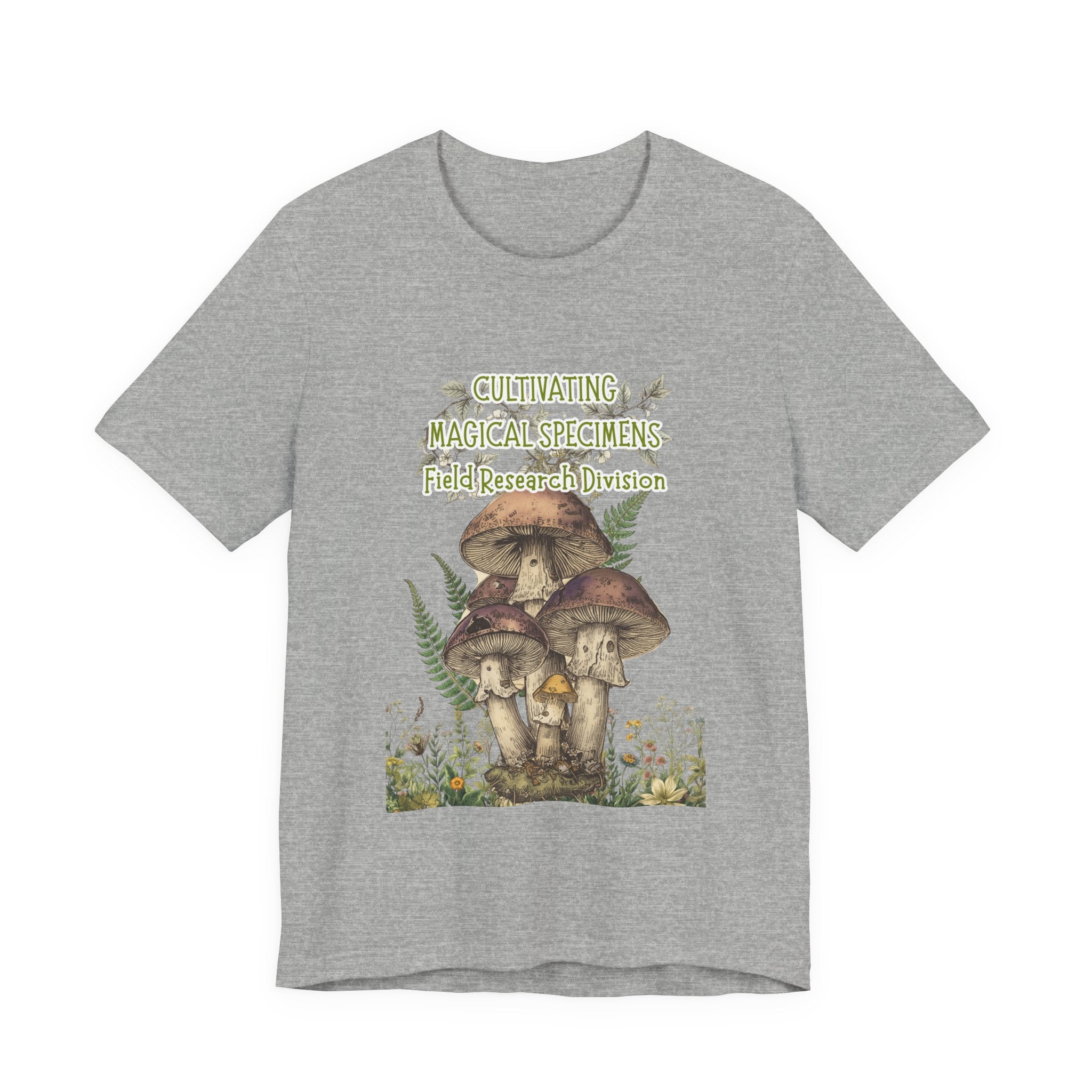 Mushroom Field Research Tee — "Cultivating Magical Specimens" Botanical Graphic Shirt