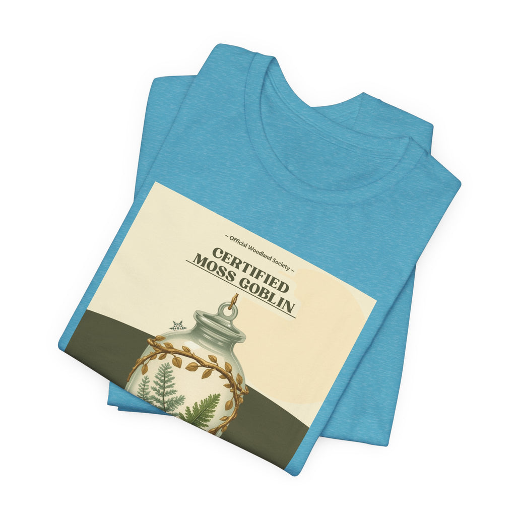 Moss Goblin Tee – 'Certified Moss Goblin' Botanical Jar Graphic T‑Shirt