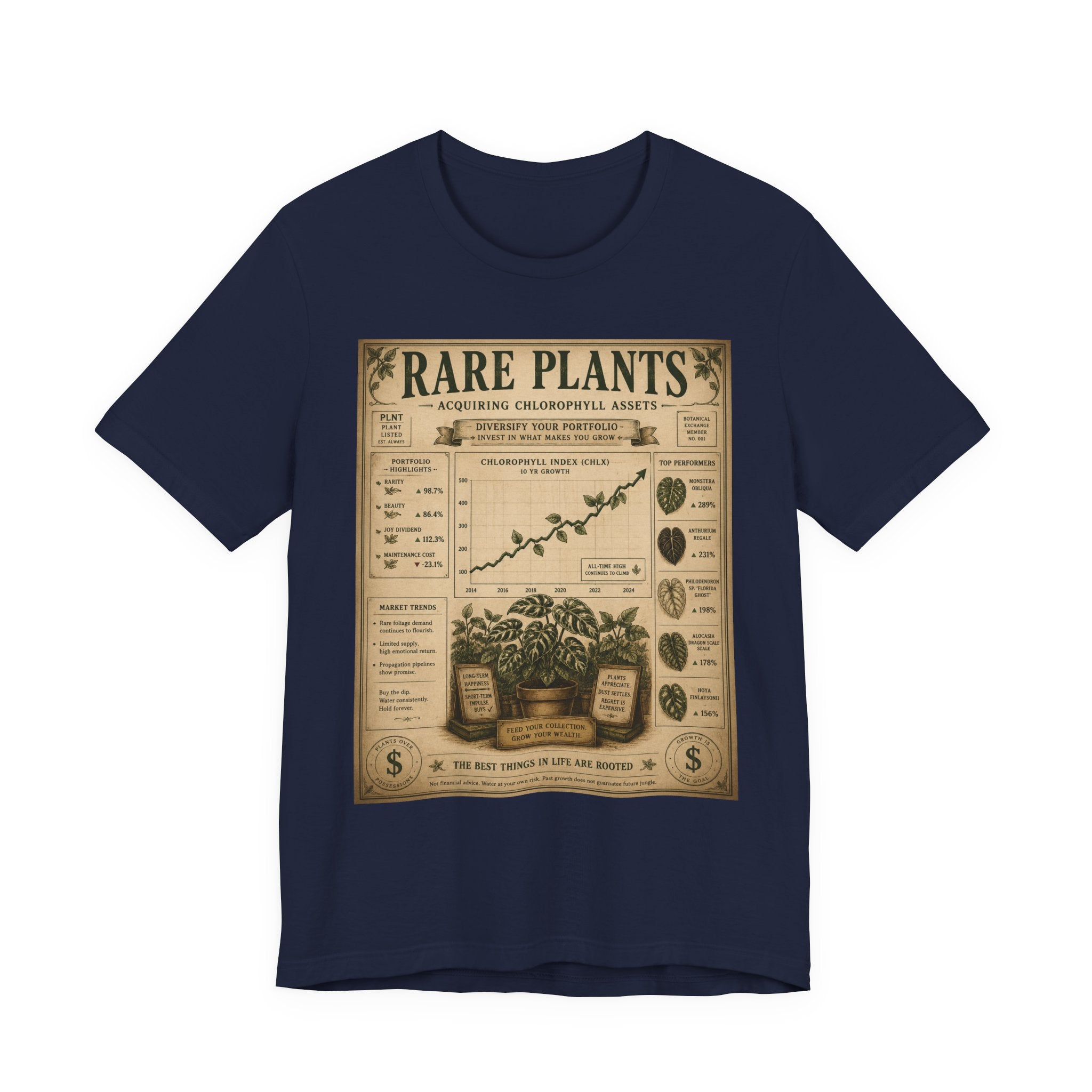 Rare Plants Vintage Graphic Tee — Botanical Chart T-Shirt