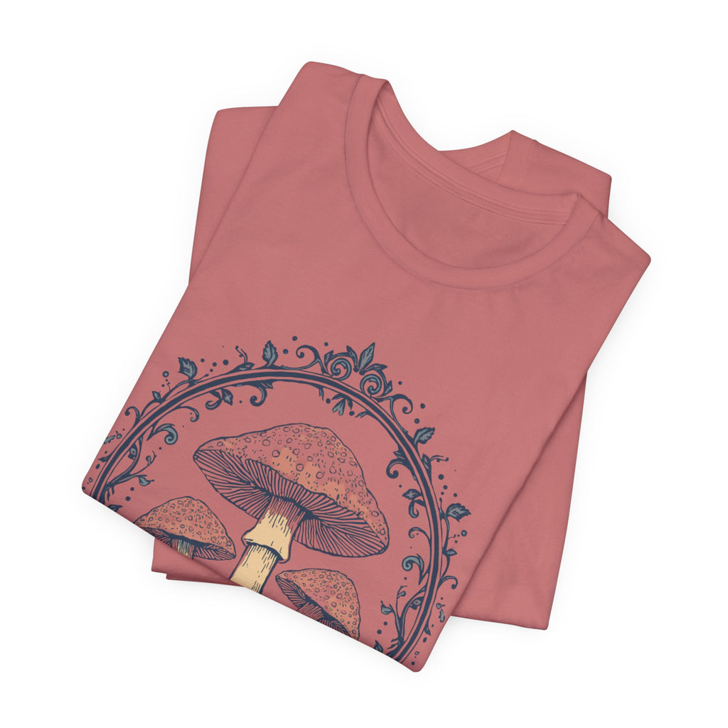 Mushroom Meadow Tee — Vintage Botanical Fungi Graphic T-Shirt