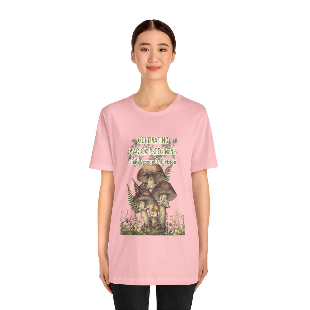 Mushroom Field Research Tee — "Cultivating Magical Specimens" Botanical Graphic Shirt