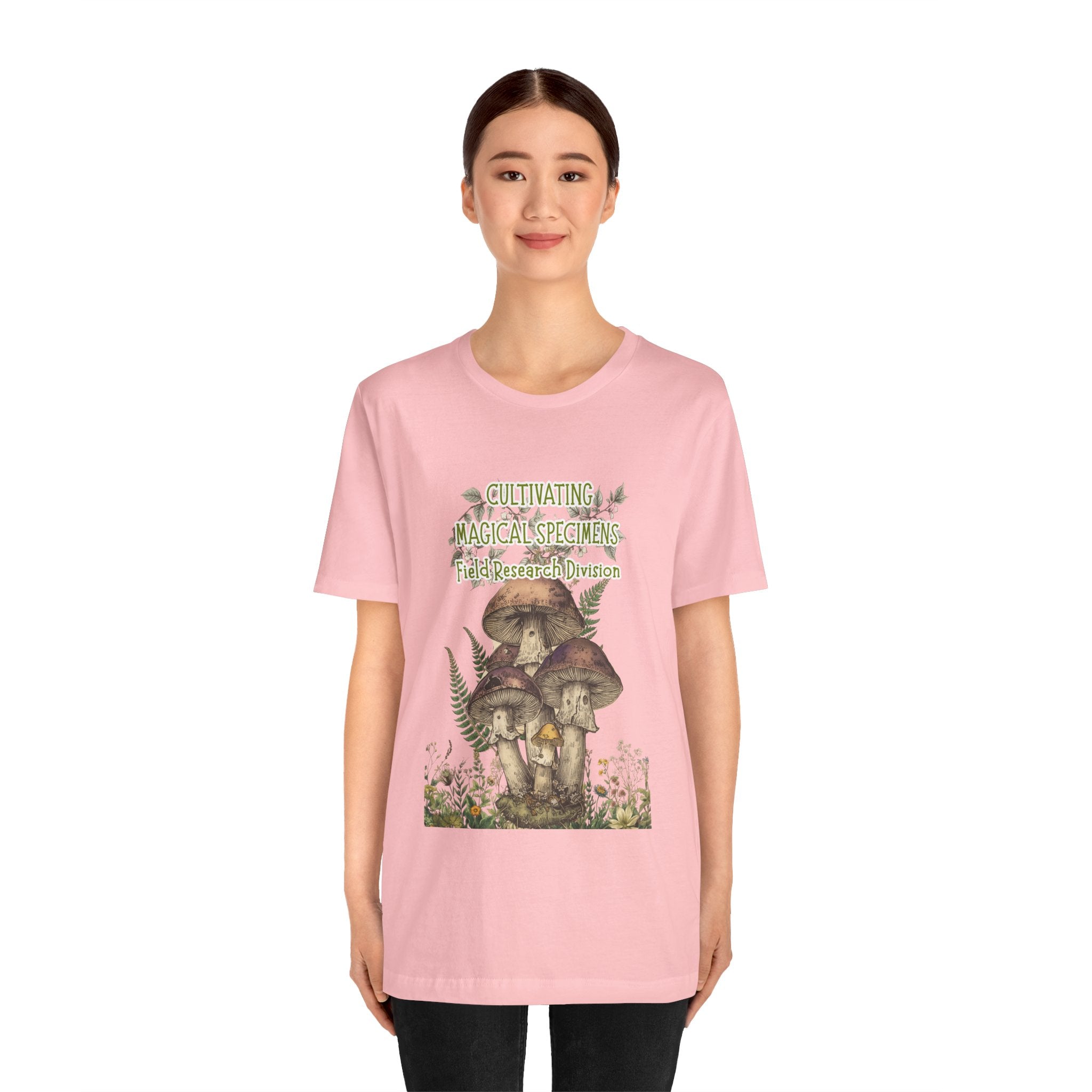 Mushroom Field Research Tee — "Cultivating Magical Specimens" Botanical Graphic Shirt