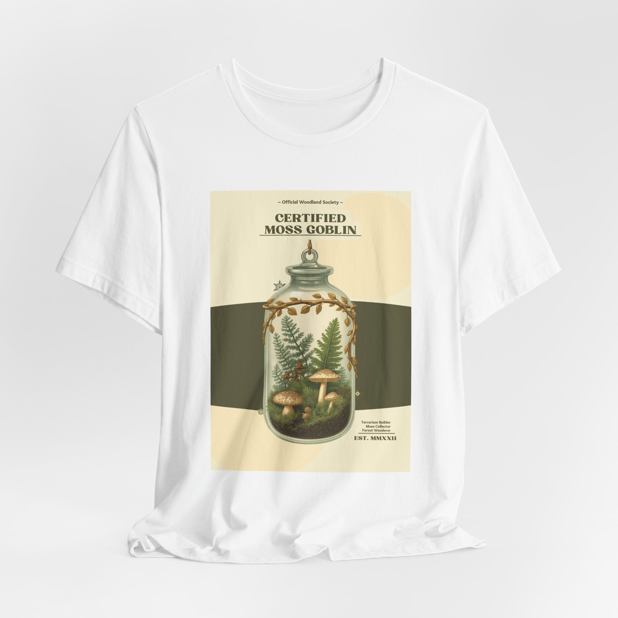 Moss Goblin Tee – 'Certified Moss Goblin' Botanical Jar Graphic T‑Shirt