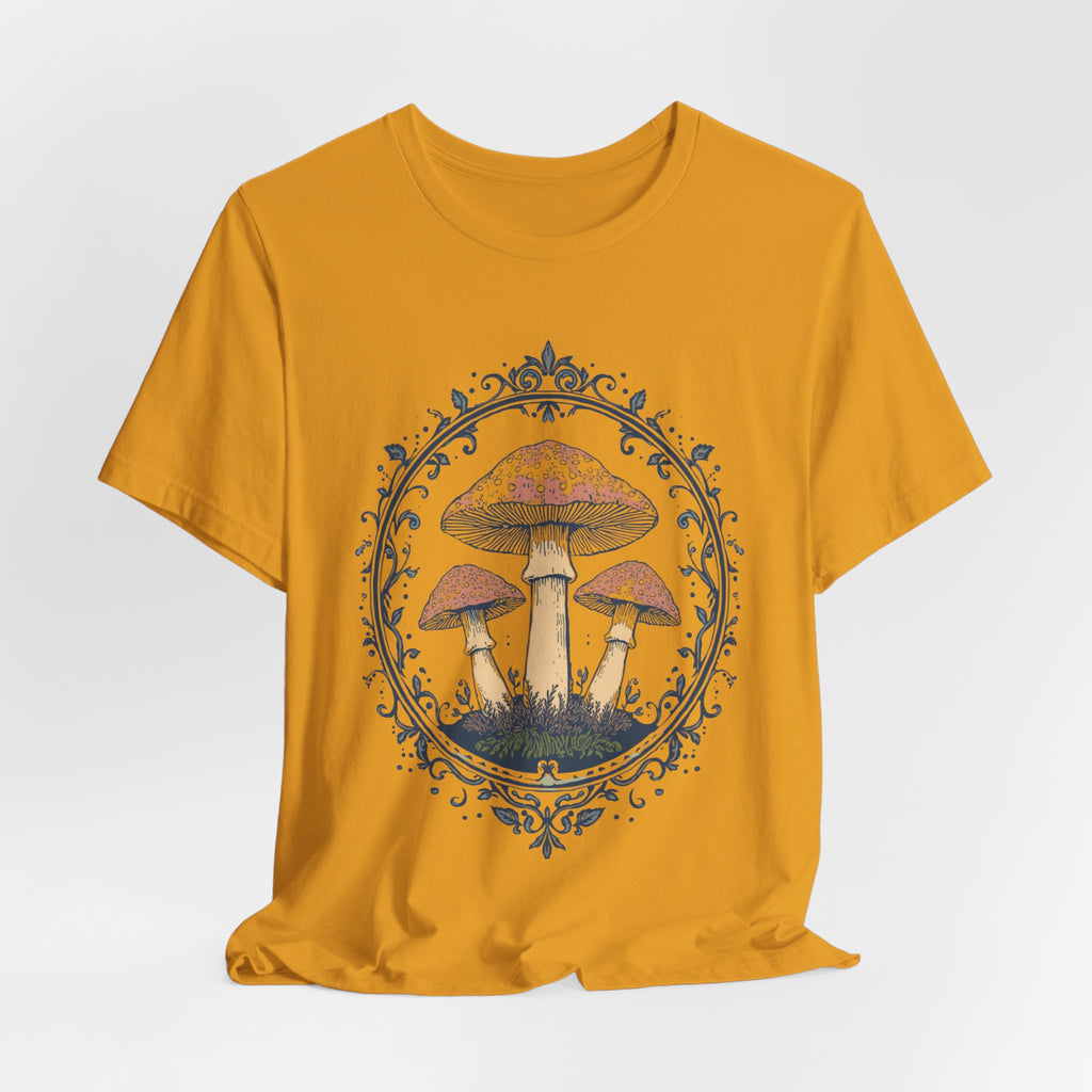 Mushroom Meadow Tee — Vintage Botanical Fungi Graphic T-Shirt