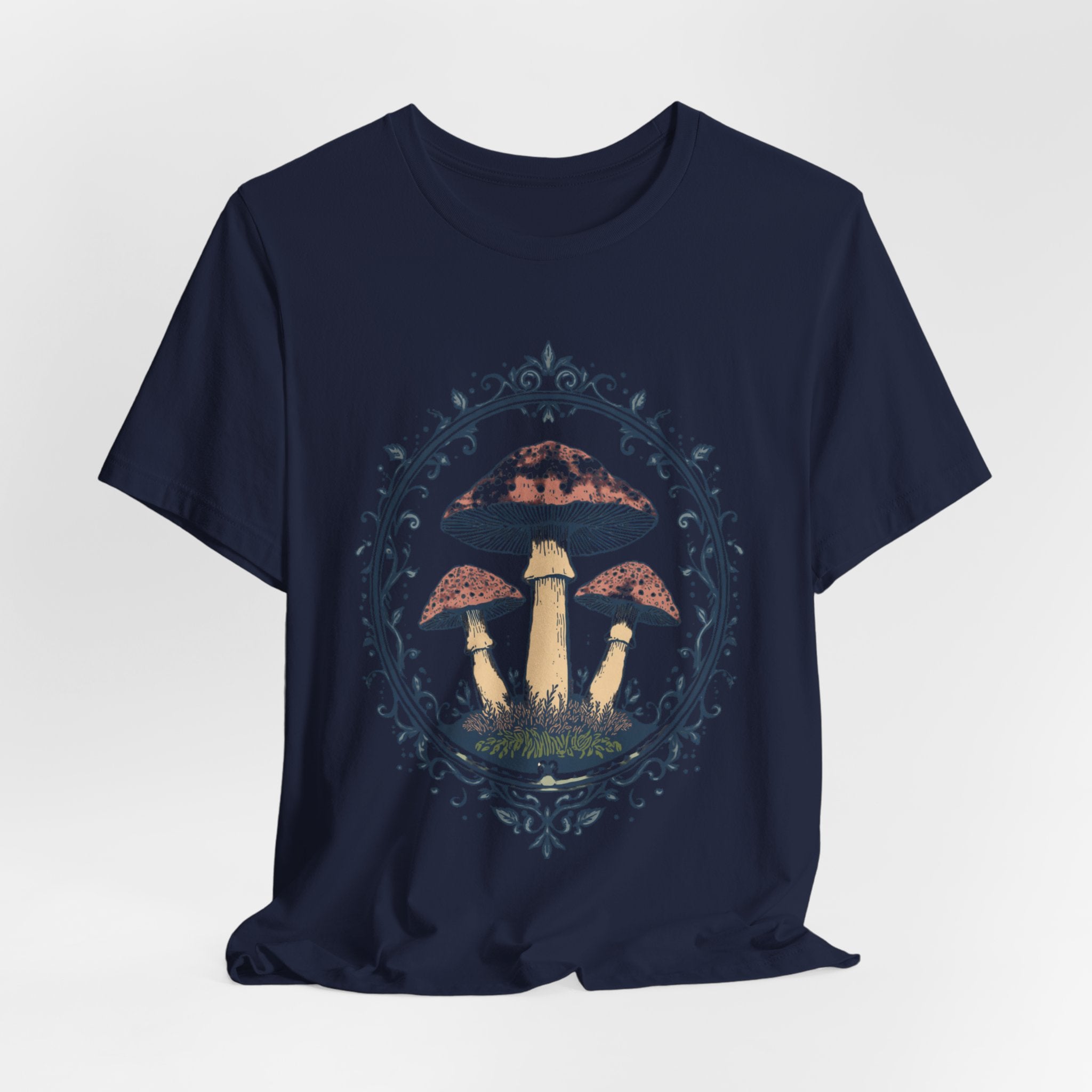 Mushroom Meadow Tee — Vintage Botanical Fungi Graphic T-Shirt