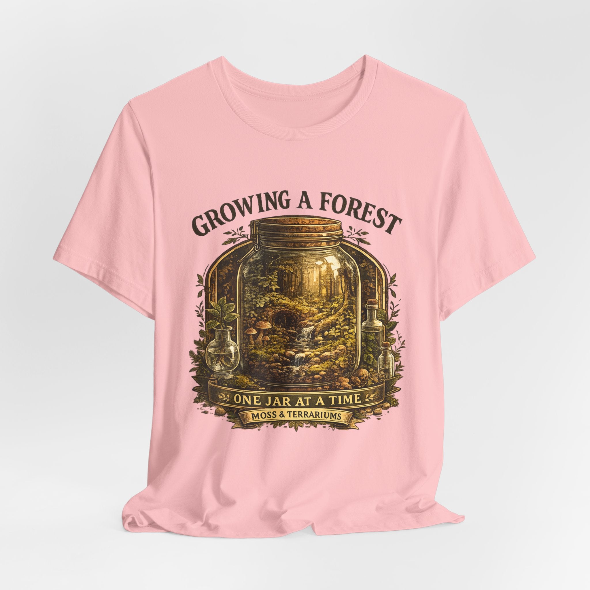 Growing a Forest Jar Tee — "One Jar at a Time" Moss & Terrarium T-Shirt