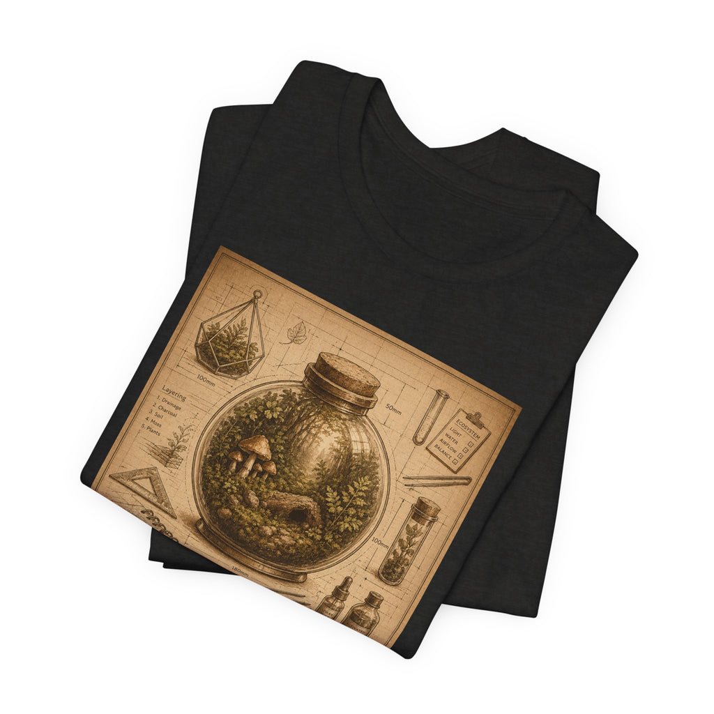 Architect of Tiny Ecosystems T-Shirt — Terrarium Builder Vintage Diagram Tee