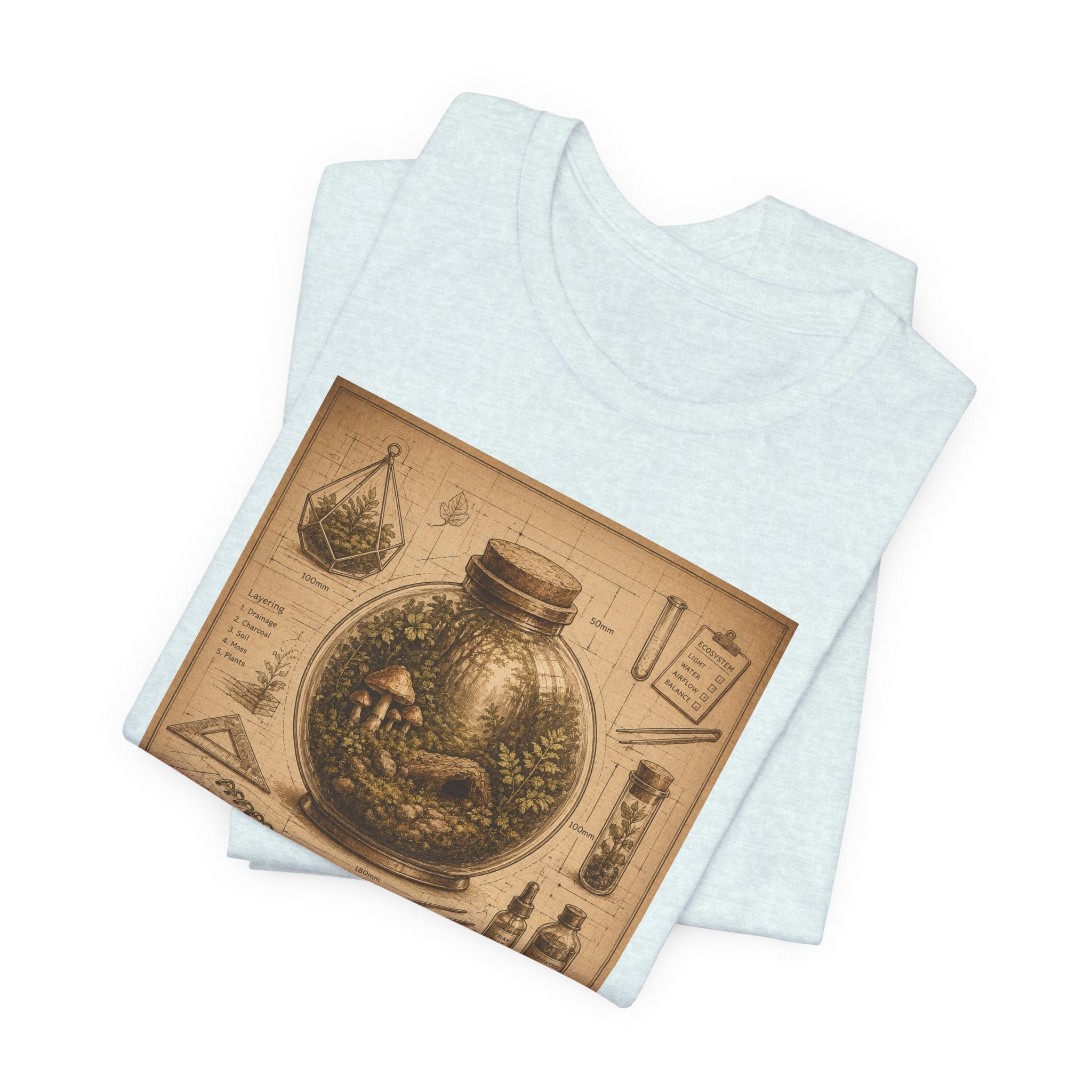 Architect of Tiny Ecosystems T-Shirt — Terrarium Builder Vintage Diagram Tee