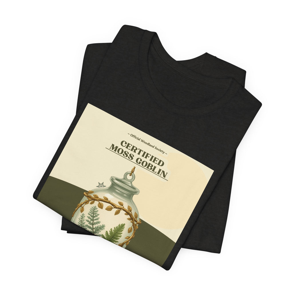 Moss Goblin Tee – 'Certified Moss Goblin' Botanical Jar Graphic T‑Shirt