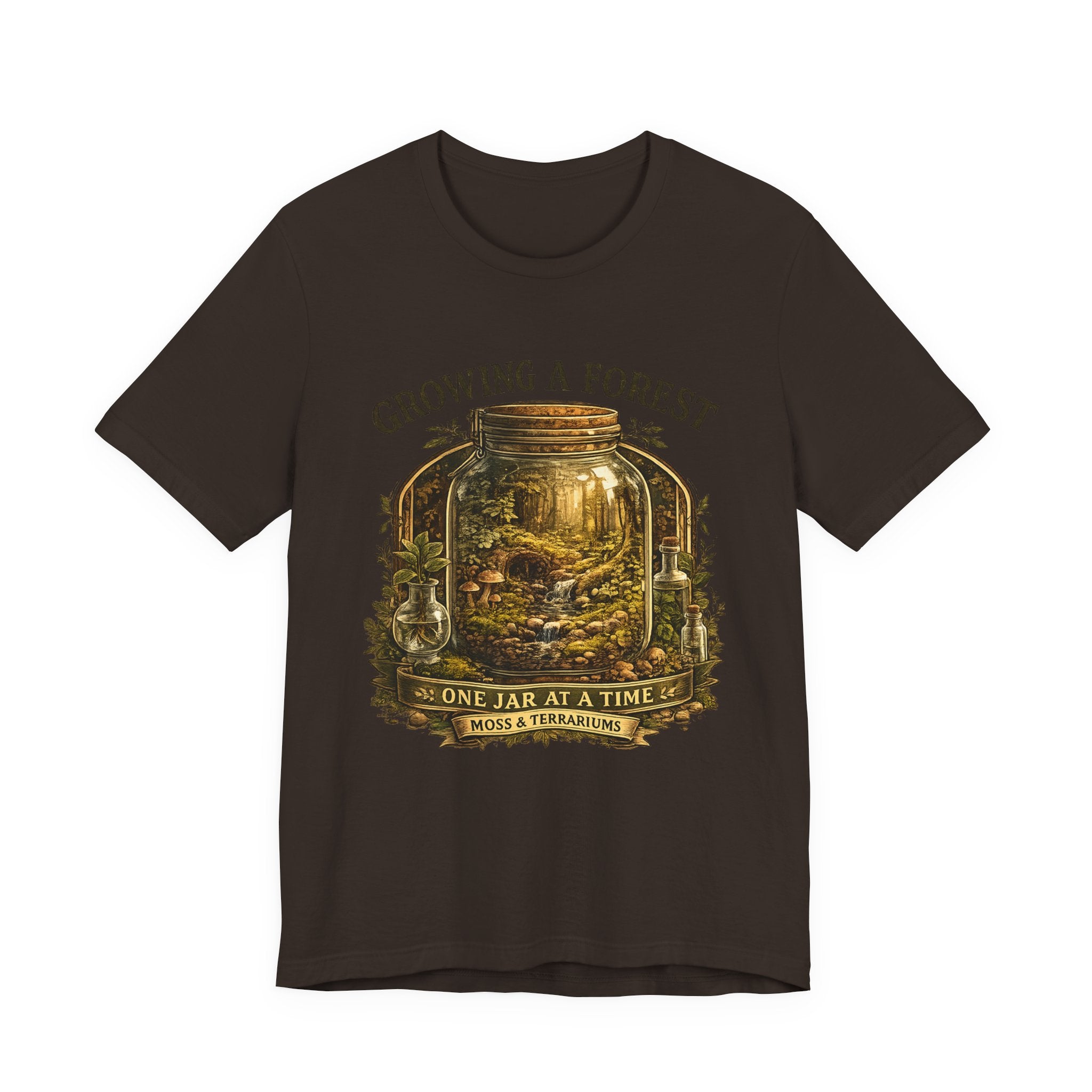 Growing a Forest Jar Tee — "One Jar at a Time" Moss & Terrarium T-Shirt