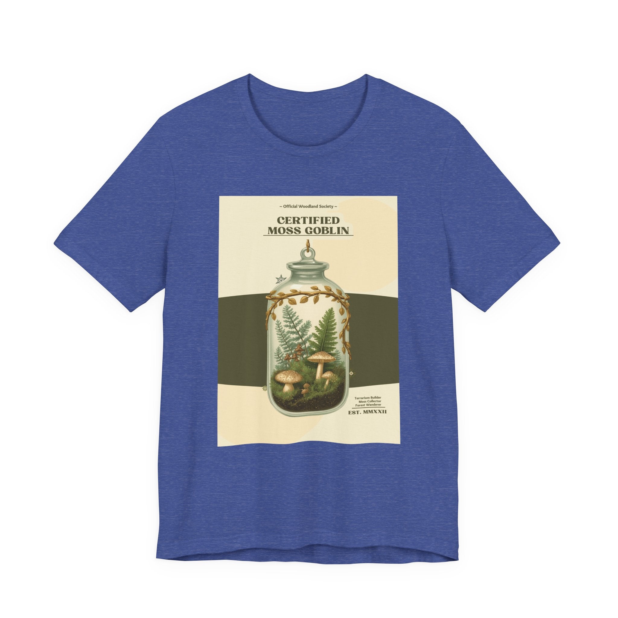 Moss Goblin Tee – 'Certified Moss Goblin' Botanical Jar Graphic T‑Shirt