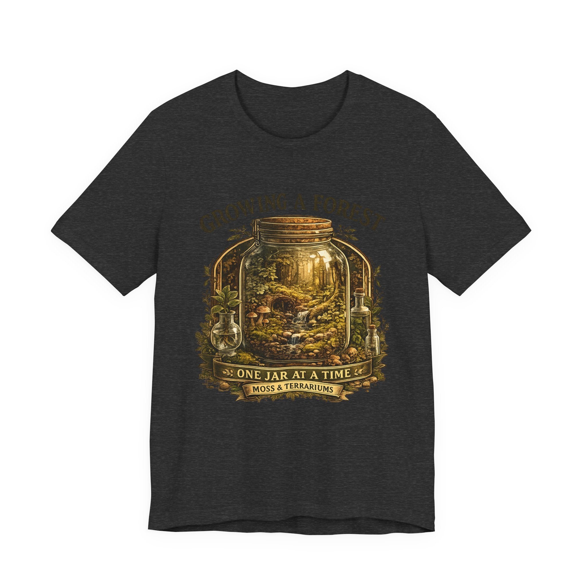 Growing a Forest Jar Tee — "One Jar at a Time" Moss & Terrarium T-Shirt