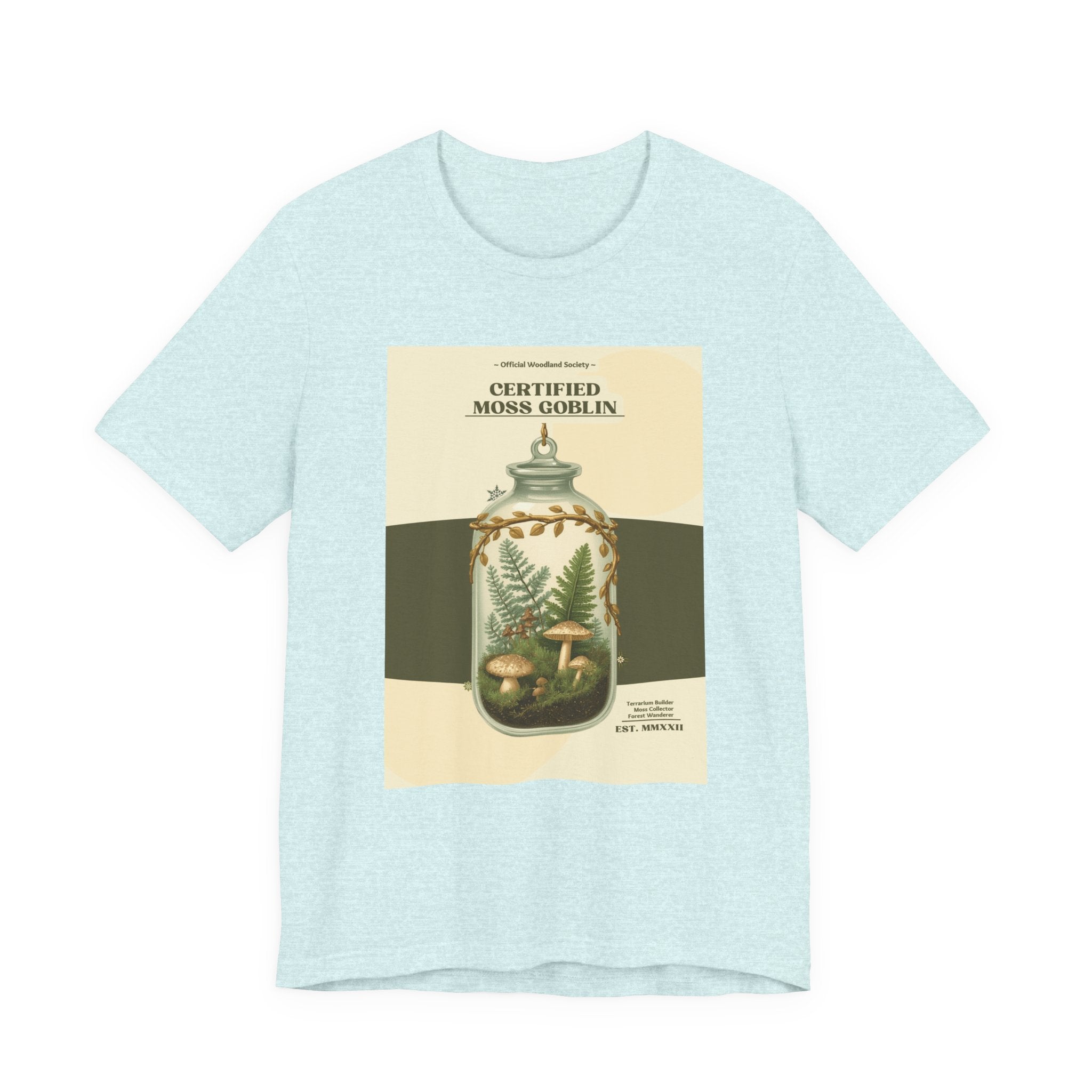 Moss Goblin Tee – 'Certified Moss Goblin' Botanical Jar Graphic T‑Shirt
