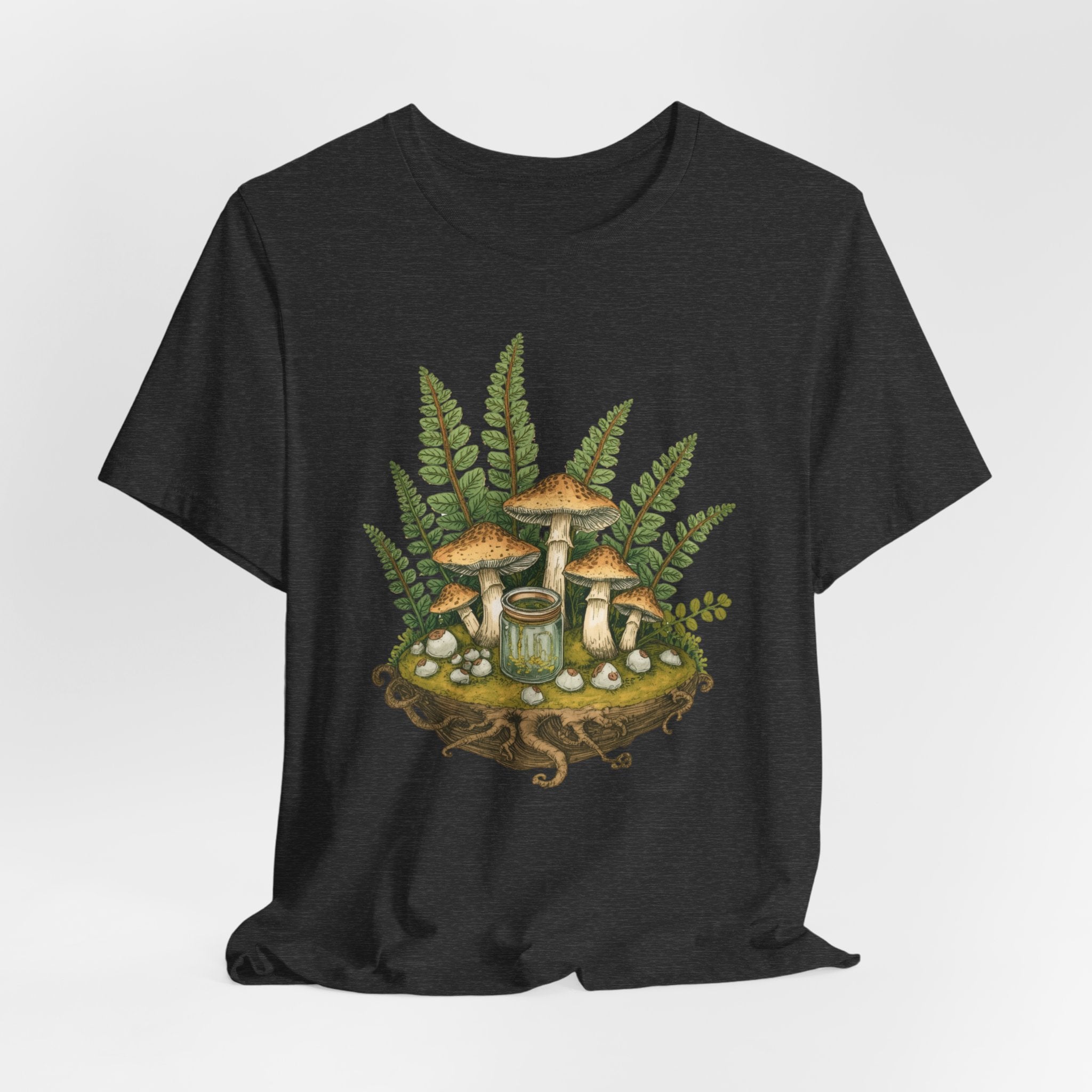 Mushroom Forest Tee — Ferns & Fairy Fungi Graphic T-Shirt