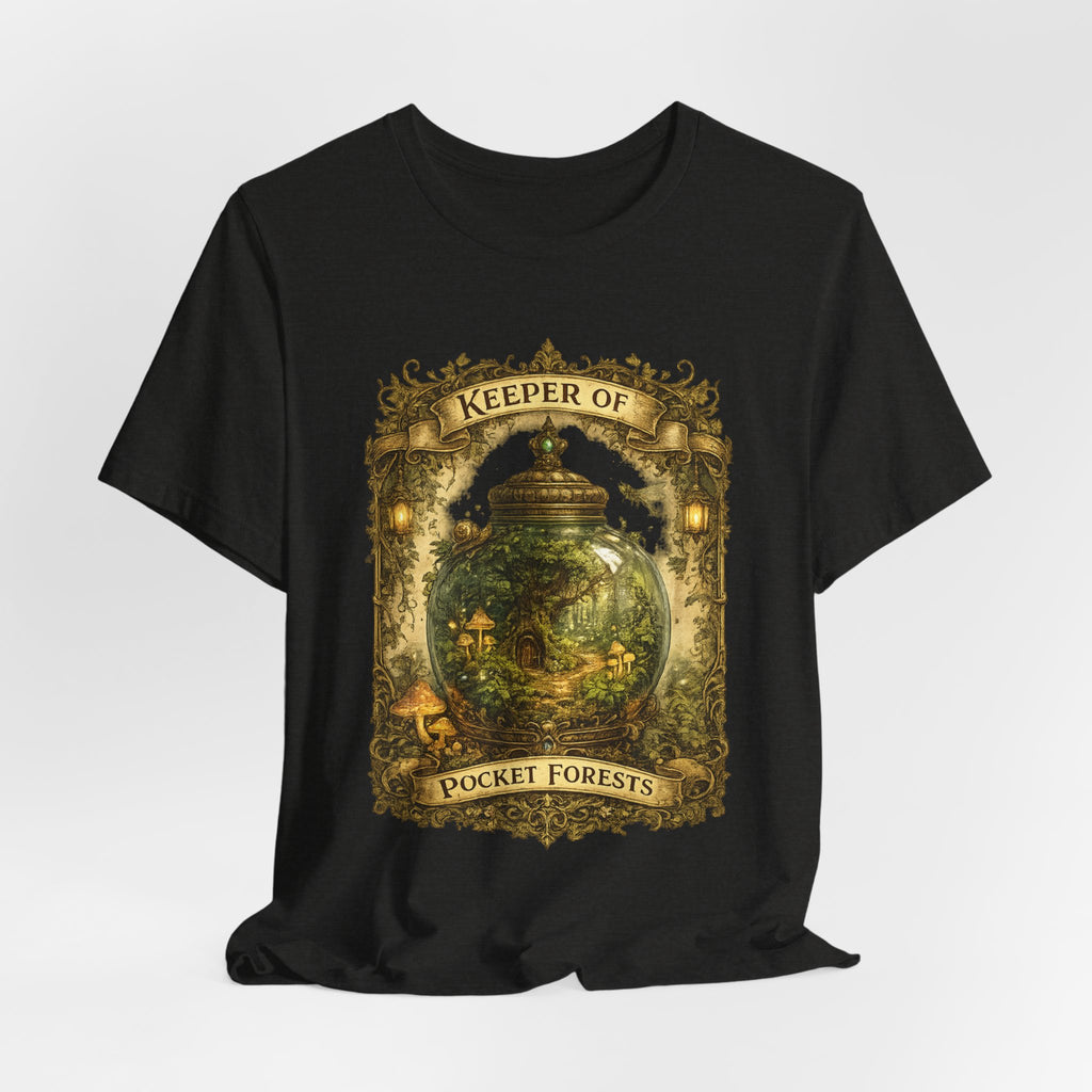 Keeper of Pocket Forests T-Shirt — Fantasy Terrarium Nature Tee