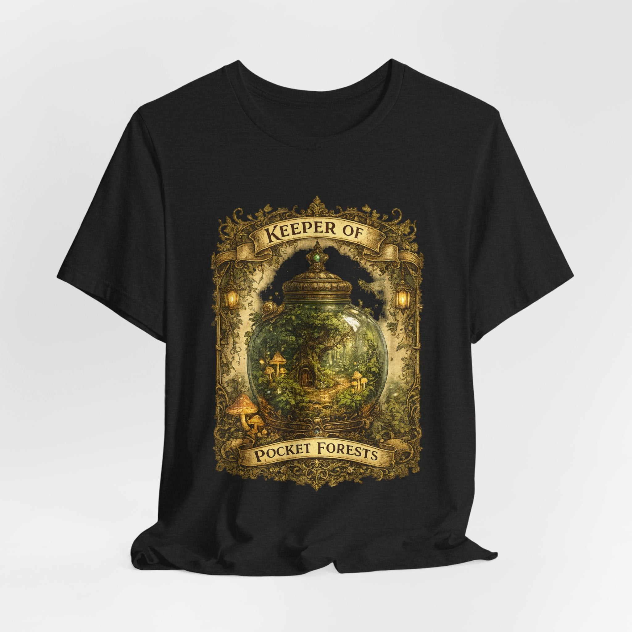 Keeper of Pocket Forests T-Shirt — Fantasy Terrarium Nature Tee