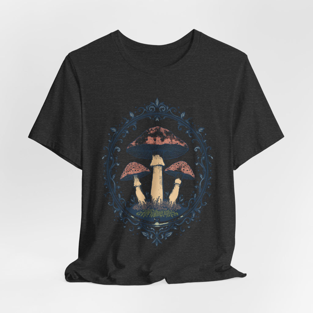 Mushroom Meadow Tee — Vintage Botanical Fungi Graphic T-Shirt