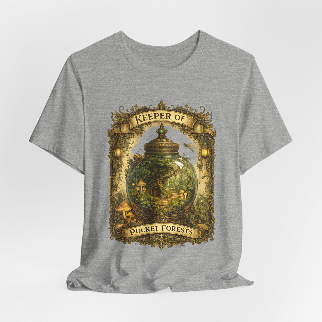Keeper of Pocket Forests T-Shirt — Fantasy Terrarium Nature Tee