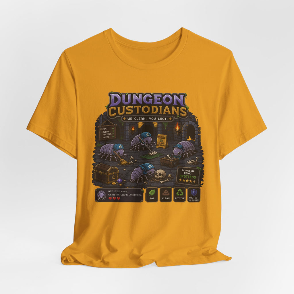 Dungeon Custodians T‑Shirt — Retro Pixel RPG Monsters Gaming Tee