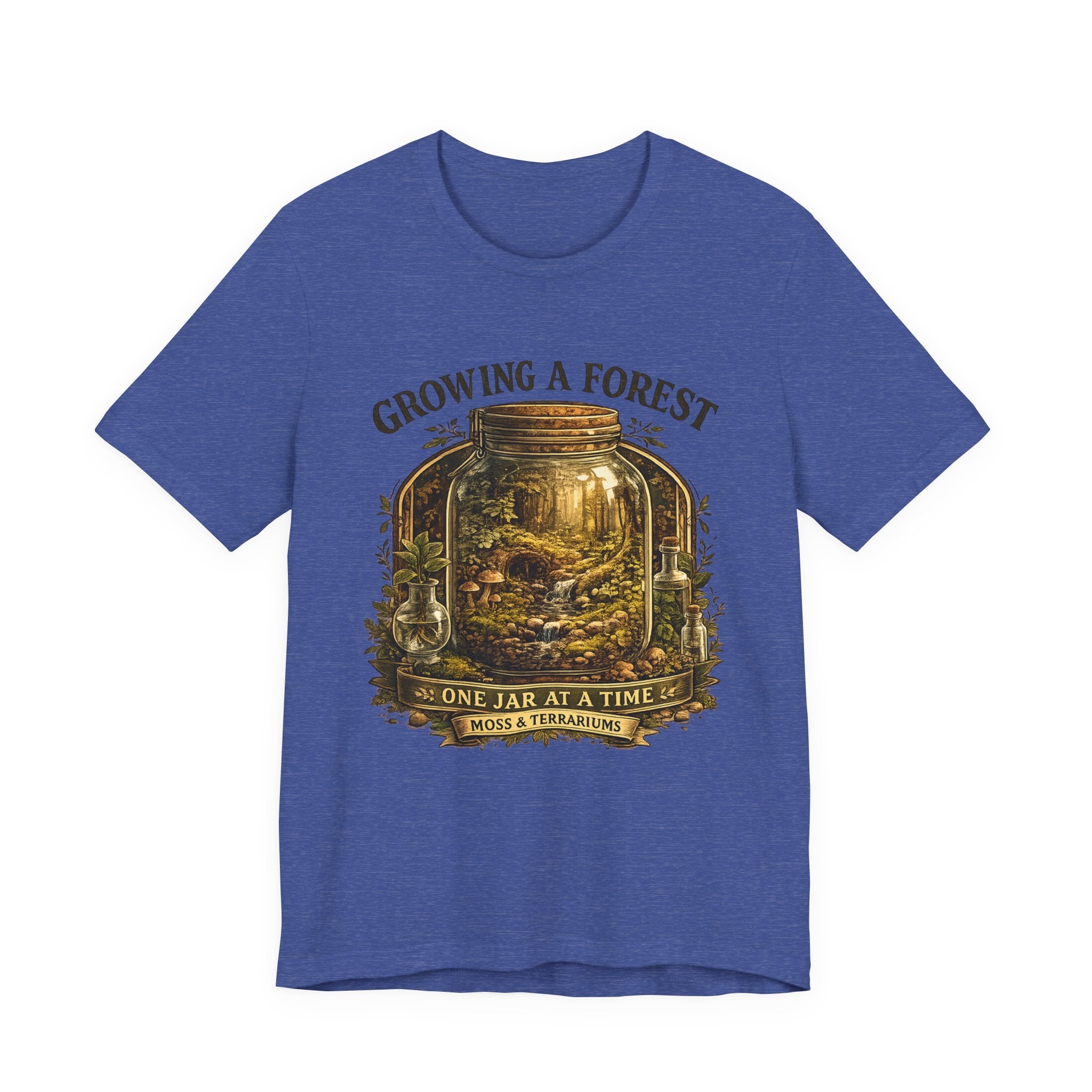 Growing a Forest Jar Tee — "One Jar at a Time" Moss & Terrarium T-Shirt