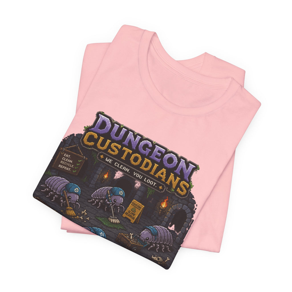 Dungeon Custodians T‑Shirt — Retro Pixel RPG Monsters Gaming Tee