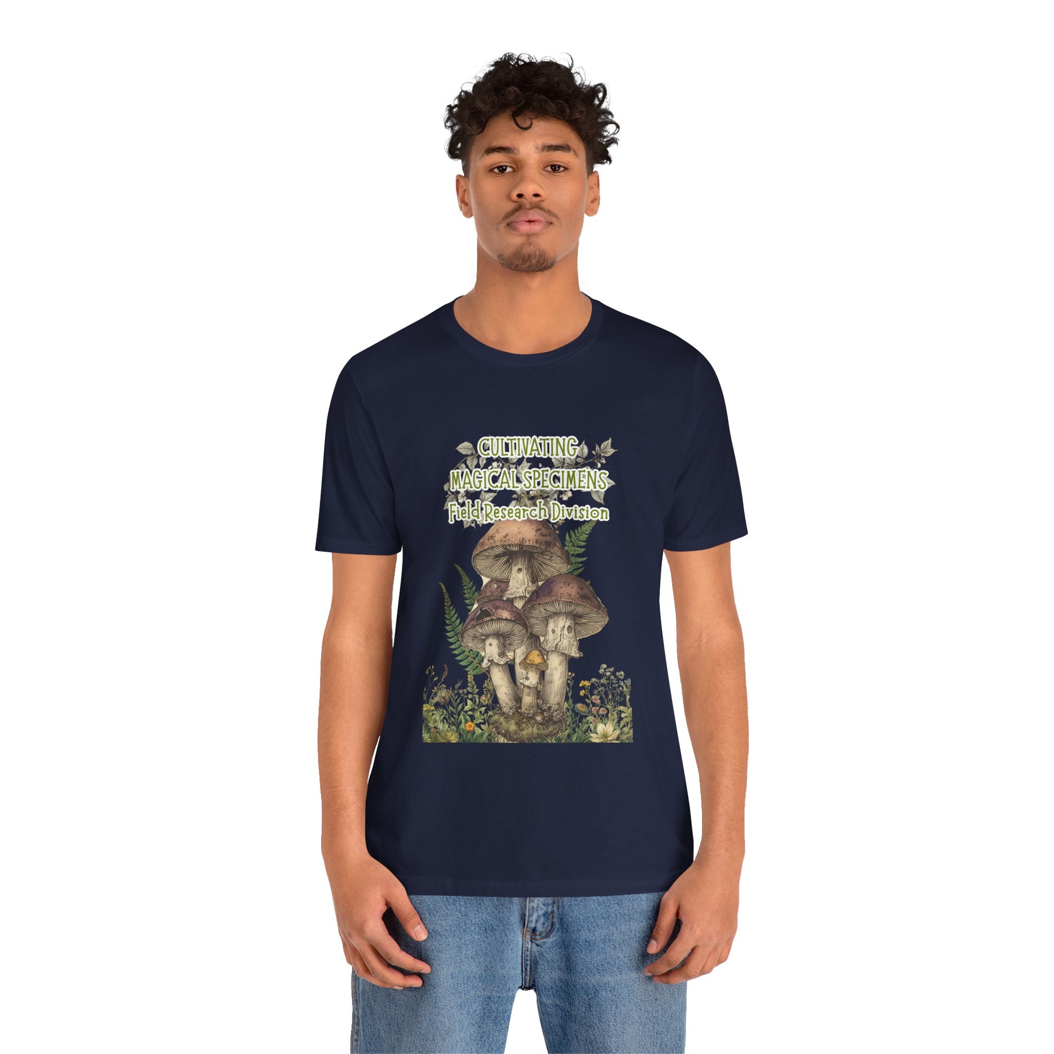 Mushroom Field Research Tee — "Cultivating Magical Specimens" Botanical Graphic Shirt