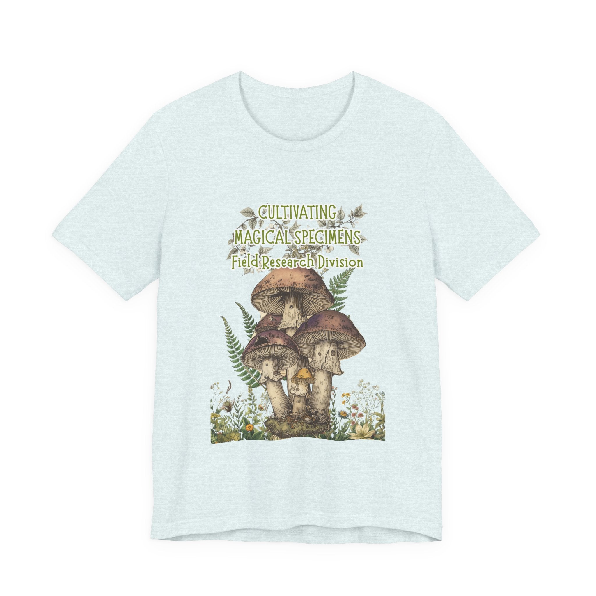 Mushroom Field Research Tee — "Cultivating Magical Specimens" Botanical Graphic Shirt