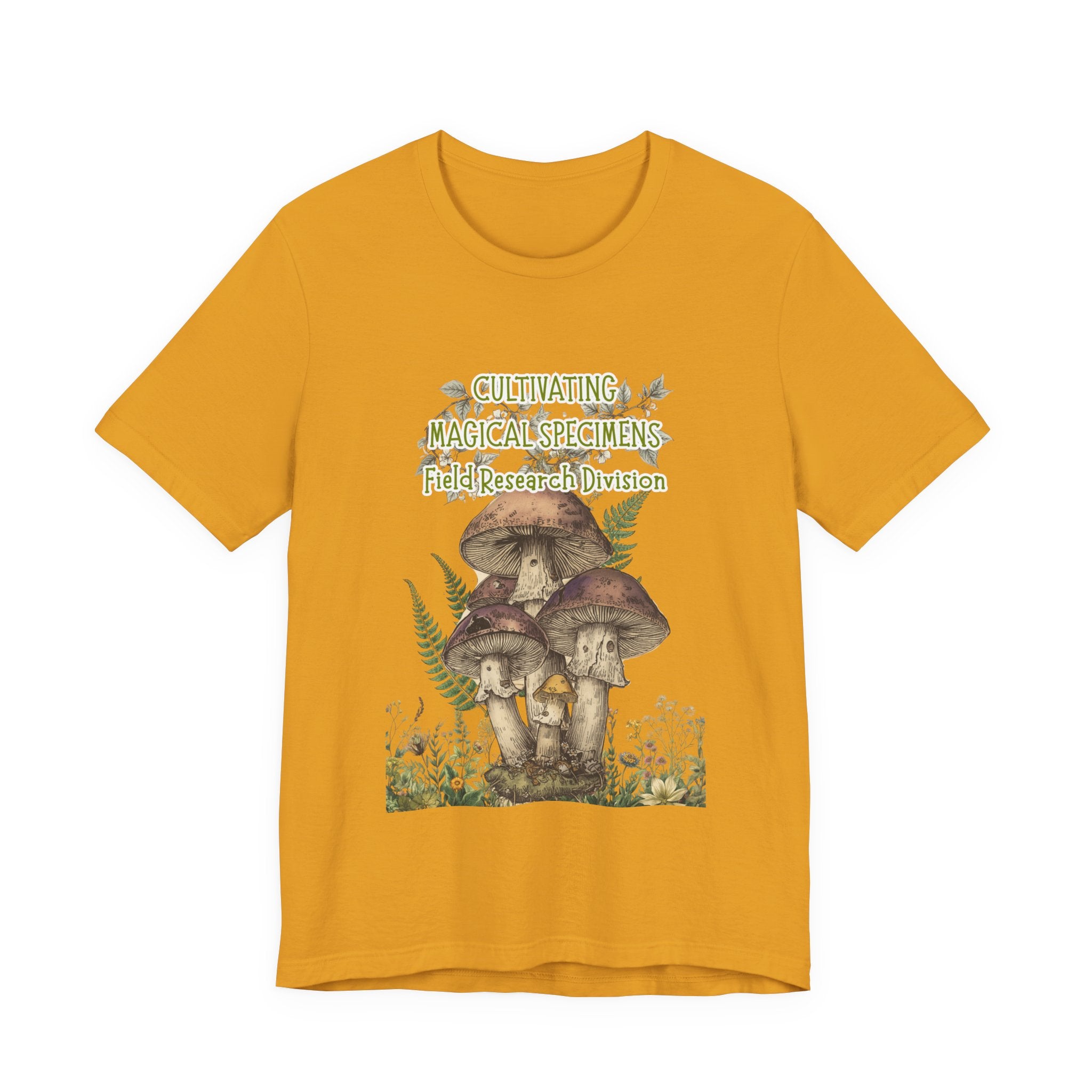 Mushroom Field Research Tee — "Cultivating Magical Specimens" Botanical Graphic Shirt