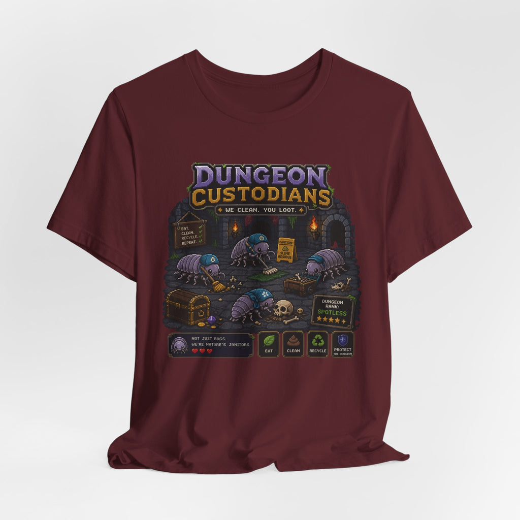 Dungeon Custodians T‑Shirt — Retro Pixel RPG Monsters Gaming Tee