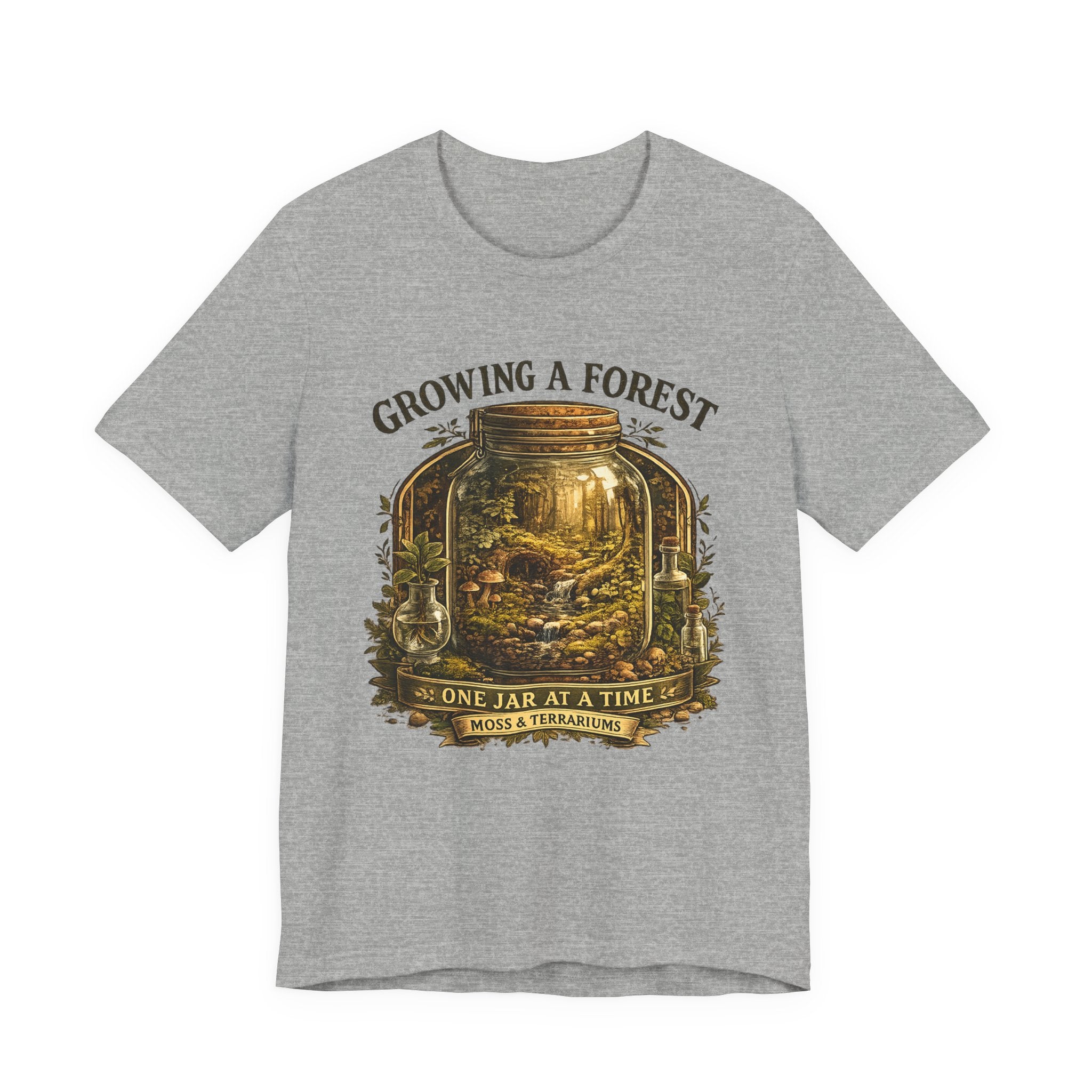 Growing a Forest Jar Tee — "One Jar at a Time" Moss & Terrarium T-Shirt