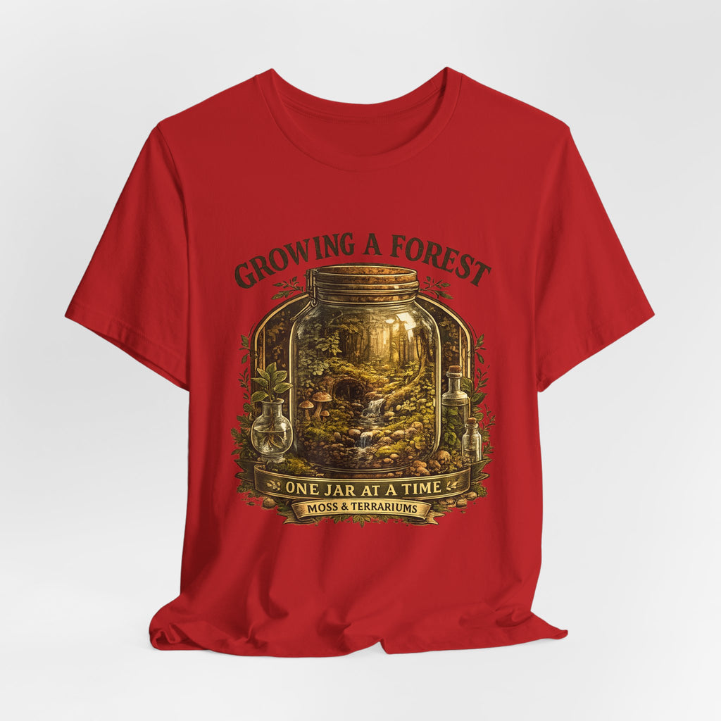 Growing a Forest Jar Tee — "One Jar at a Time" Moss & Terrarium T-Shirt