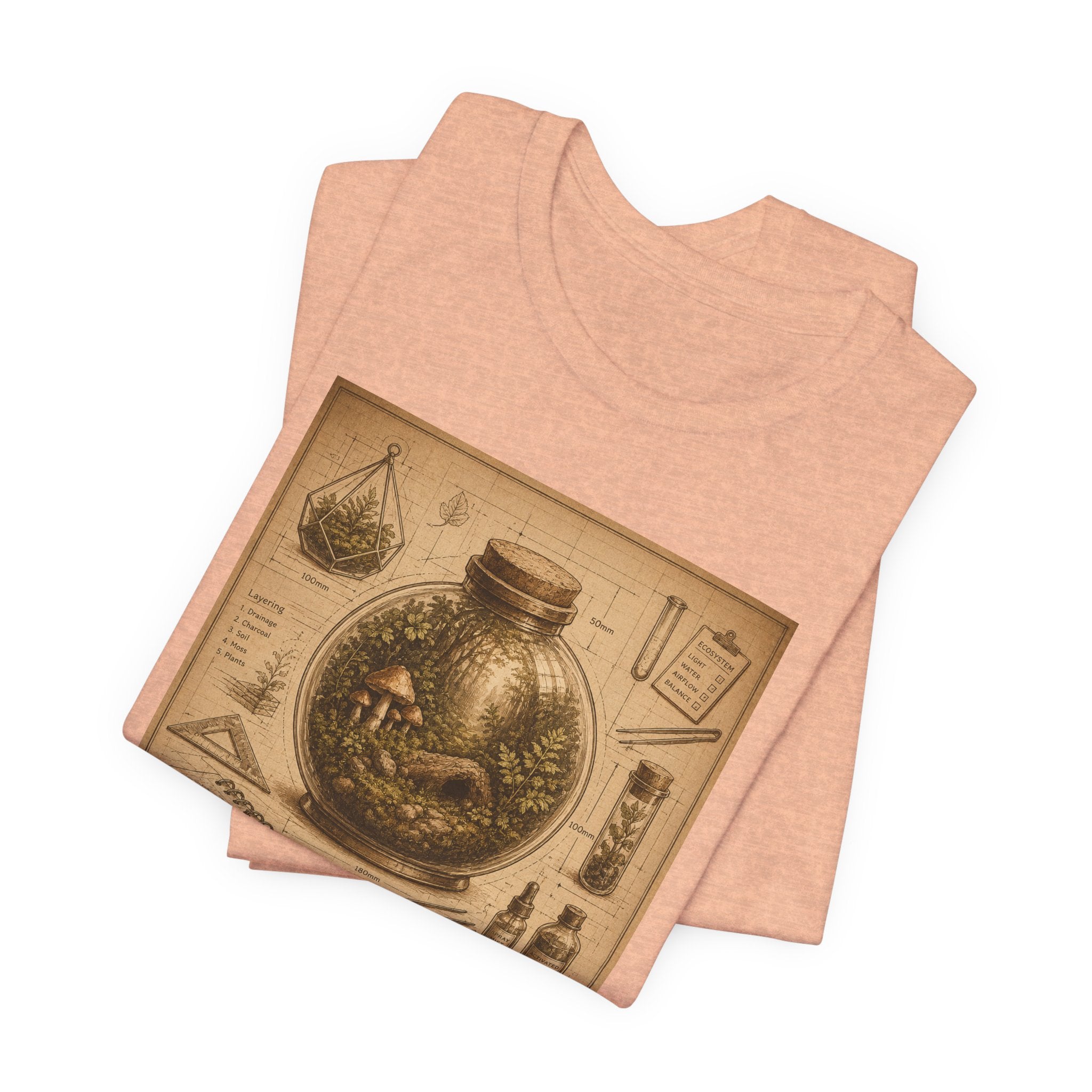 Architect of Tiny Ecosystems T-Shirt — Terrarium Builder Vintage Diagram Tee