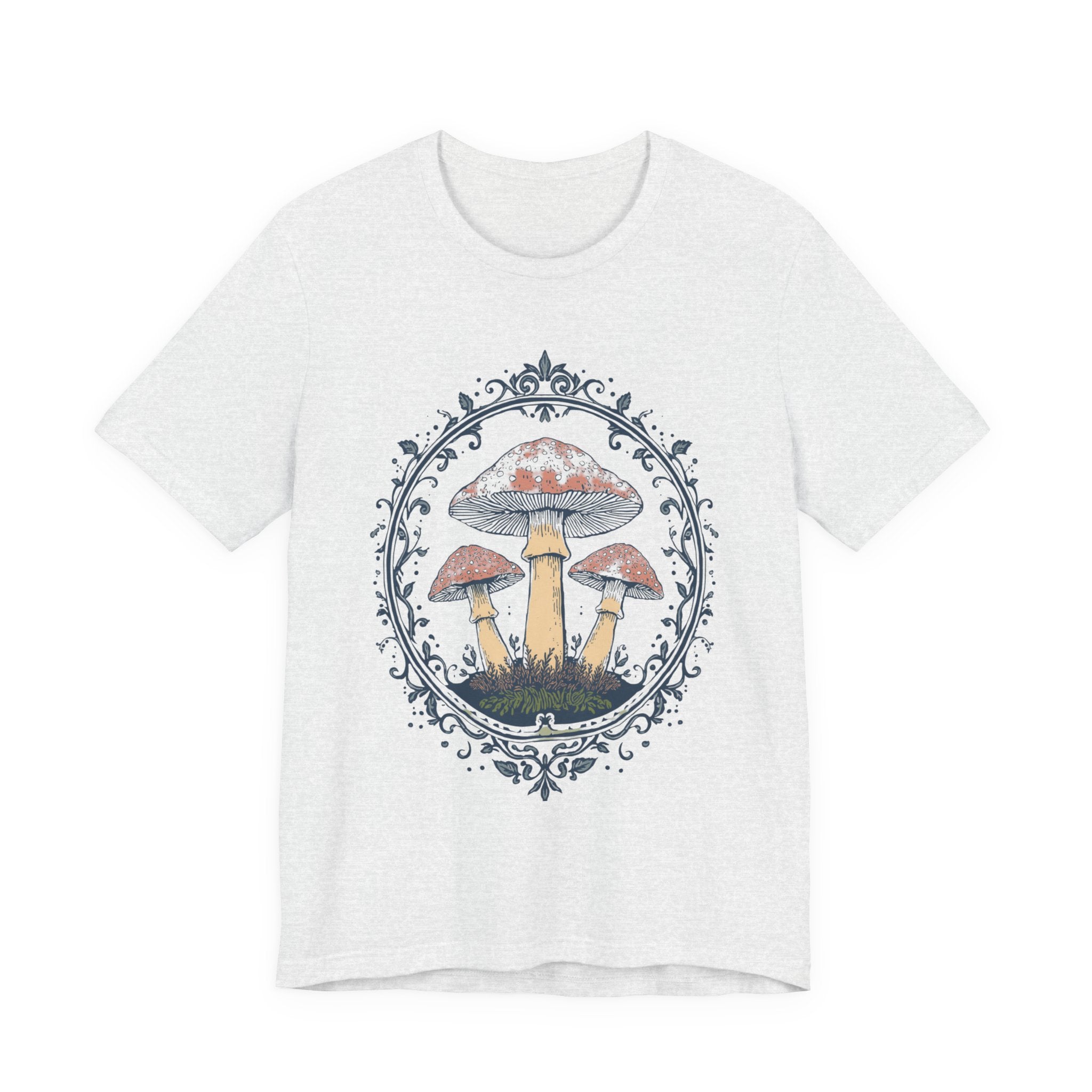 Mushroom Meadow Tee — Vintage Botanical Fungi Graphic T-Shirt