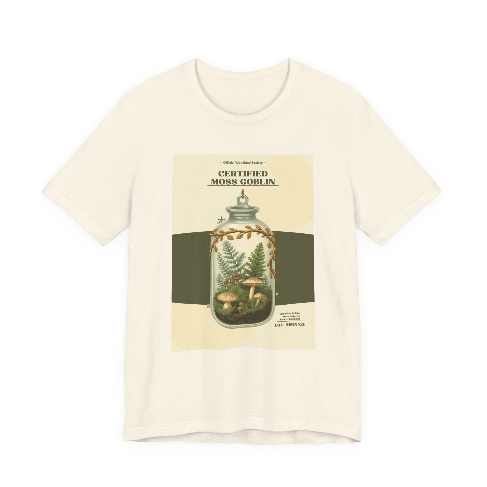 Moss Goblin Tee – 'Certified Moss Goblin' Botanical Jar Graphic T‑Shirt