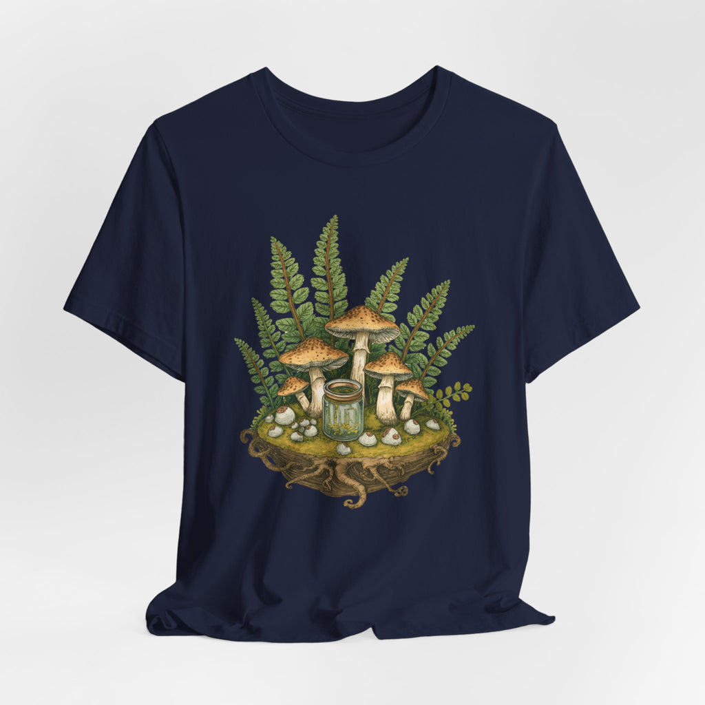 Mushroom Forest Tee — Ferns & Fairy Fungi Graphic T-Shirt