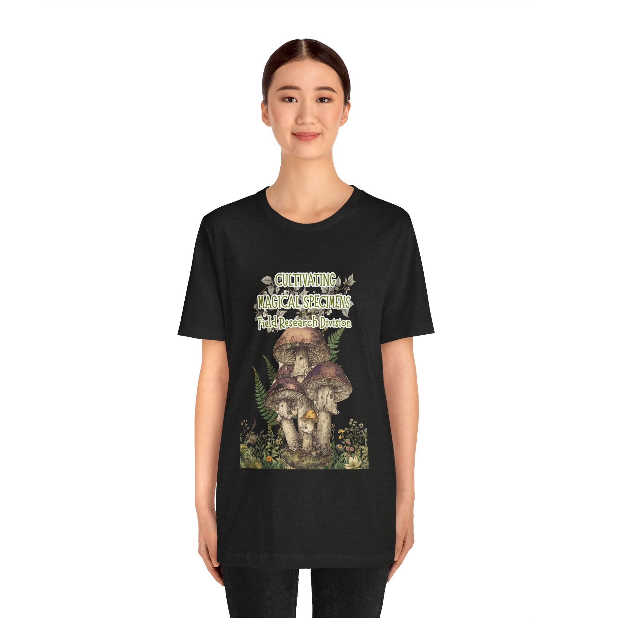 Mushroom Field Research Tee — "Cultivating Magical Specimens" Botanical Graphic Shirt