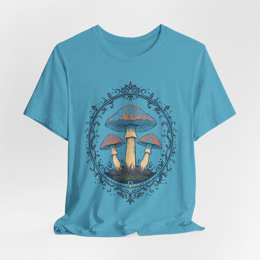 Mushroom Meadow Tee — Vintage Botanical Fungi Graphic T-Shirt