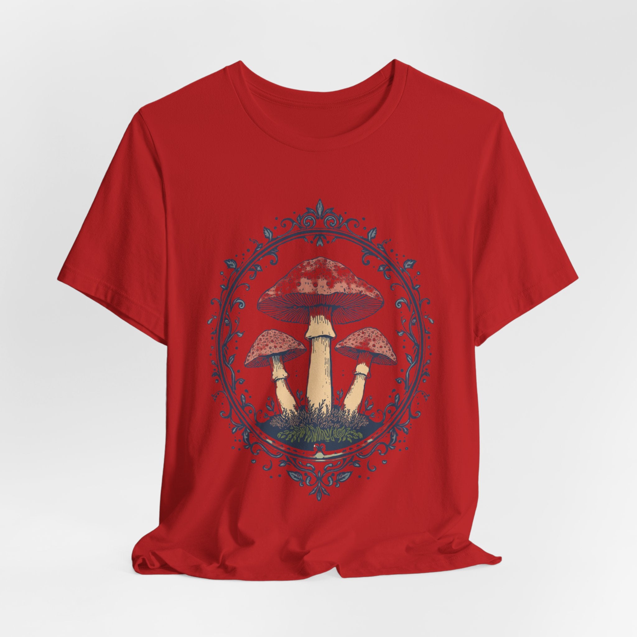 Mushroom Meadow Tee — Vintage Botanical Fungi Graphic T-Shirt