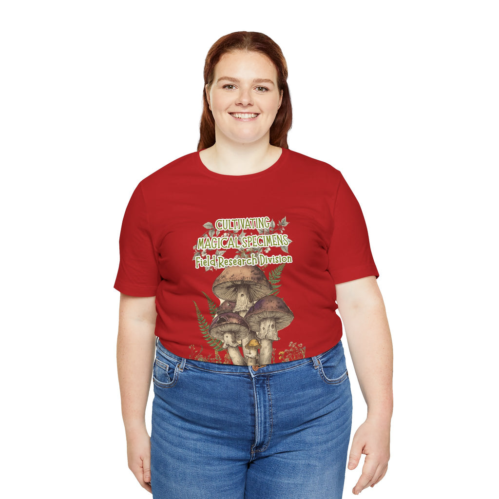 Mushroom Field Research Tee — "Cultivating Magical Specimens" Botanical Graphic Shirt
