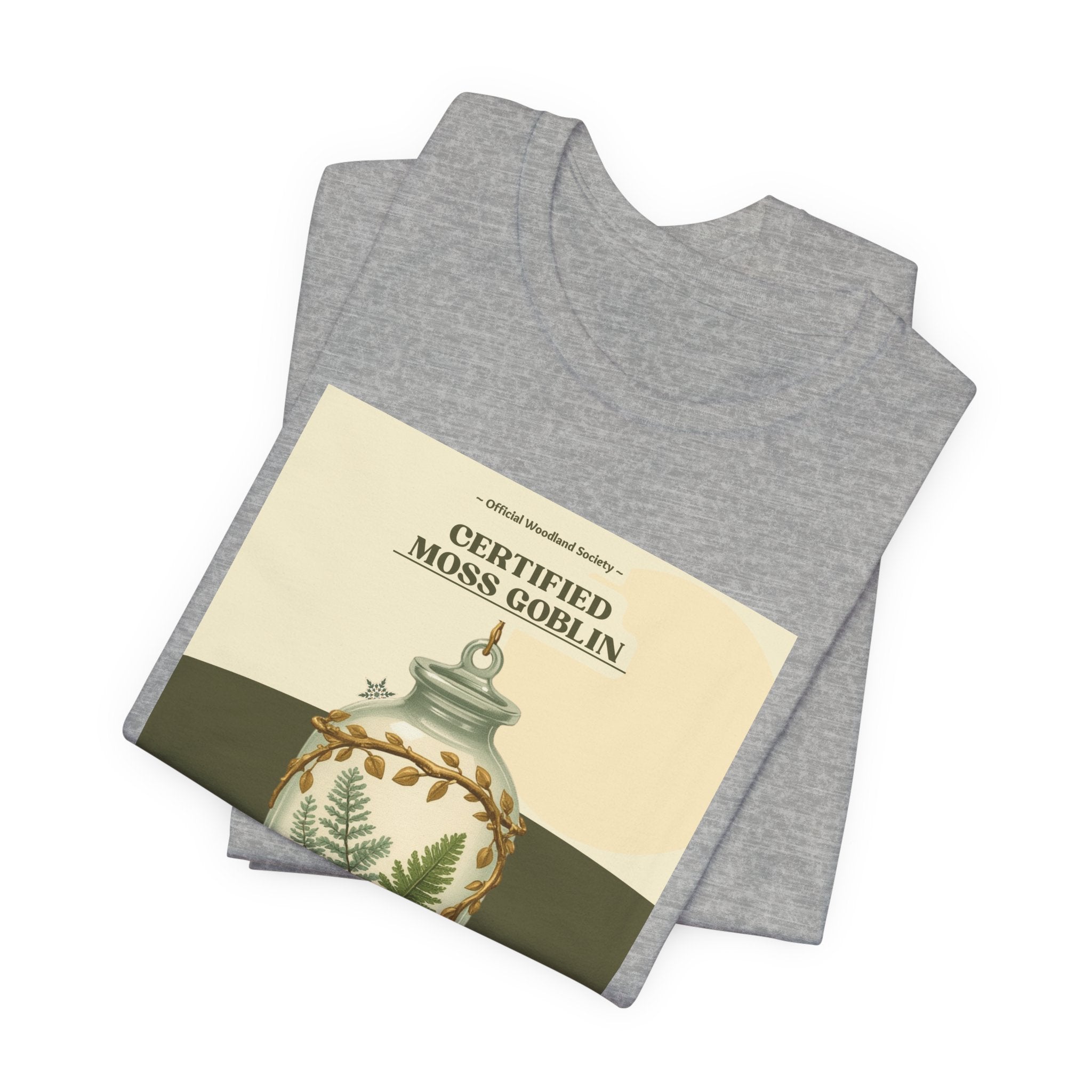 Moss Goblin Tee – 'Certified Moss Goblin' Botanical Jar Graphic T‑Shirt
