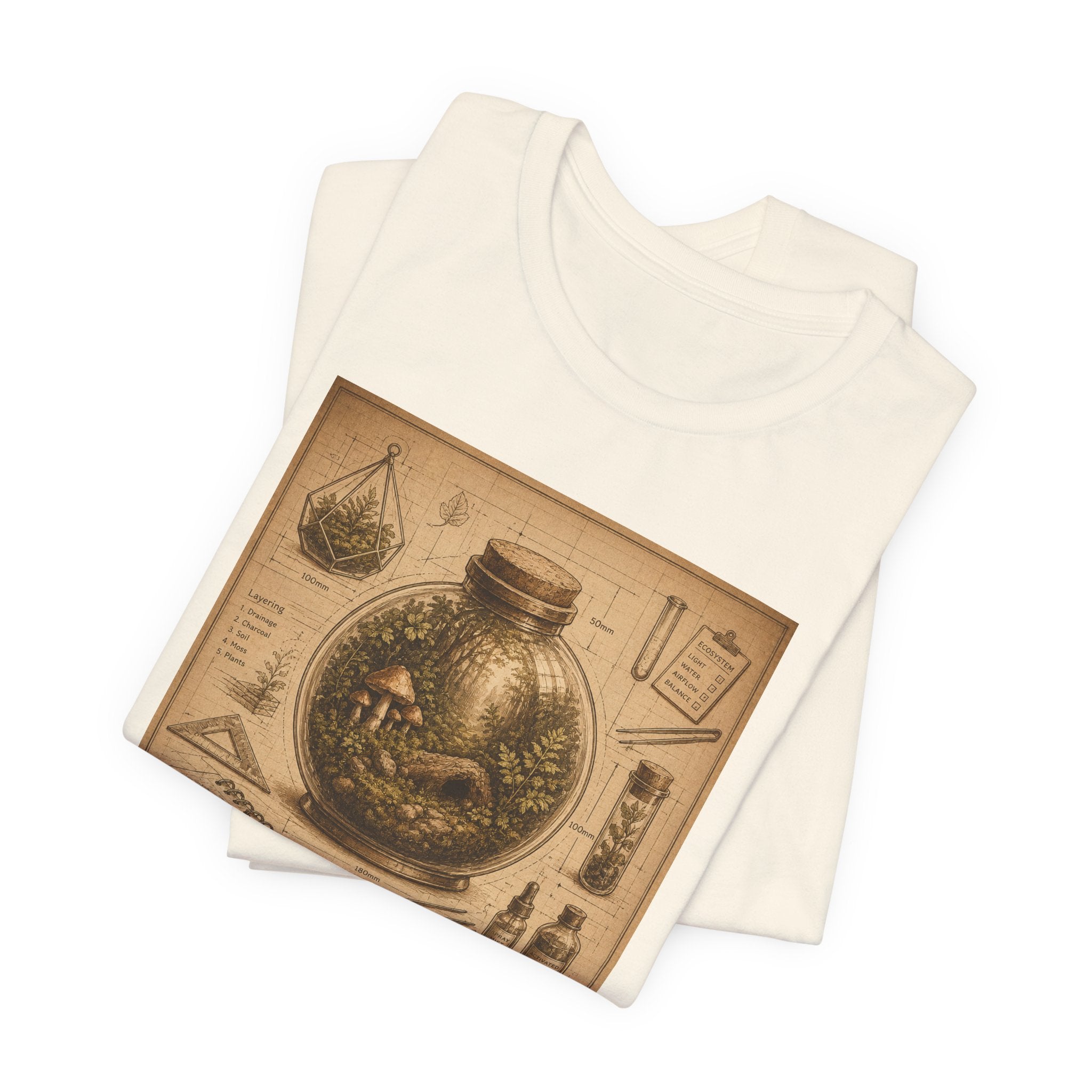 Architect of Tiny Ecosystems T-Shirt — Terrarium Builder Vintage Diagram Tee