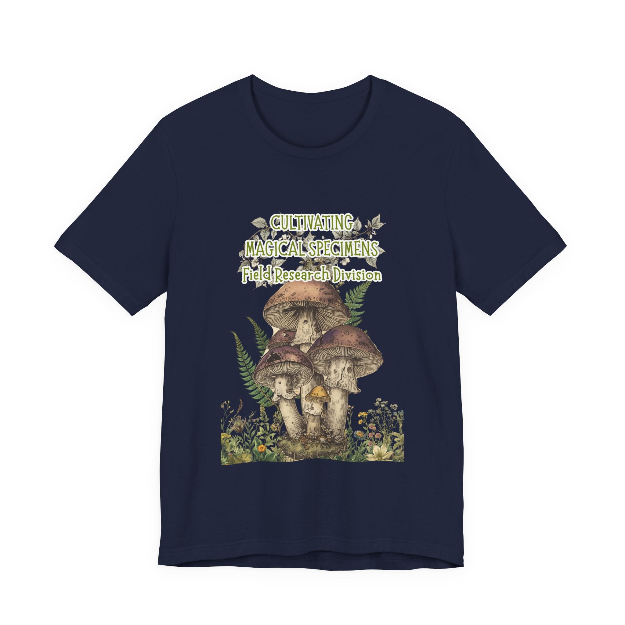 Mushroom Field Research Tee — "Cultivating Magical Specimens" Botanical Graphic Shirt