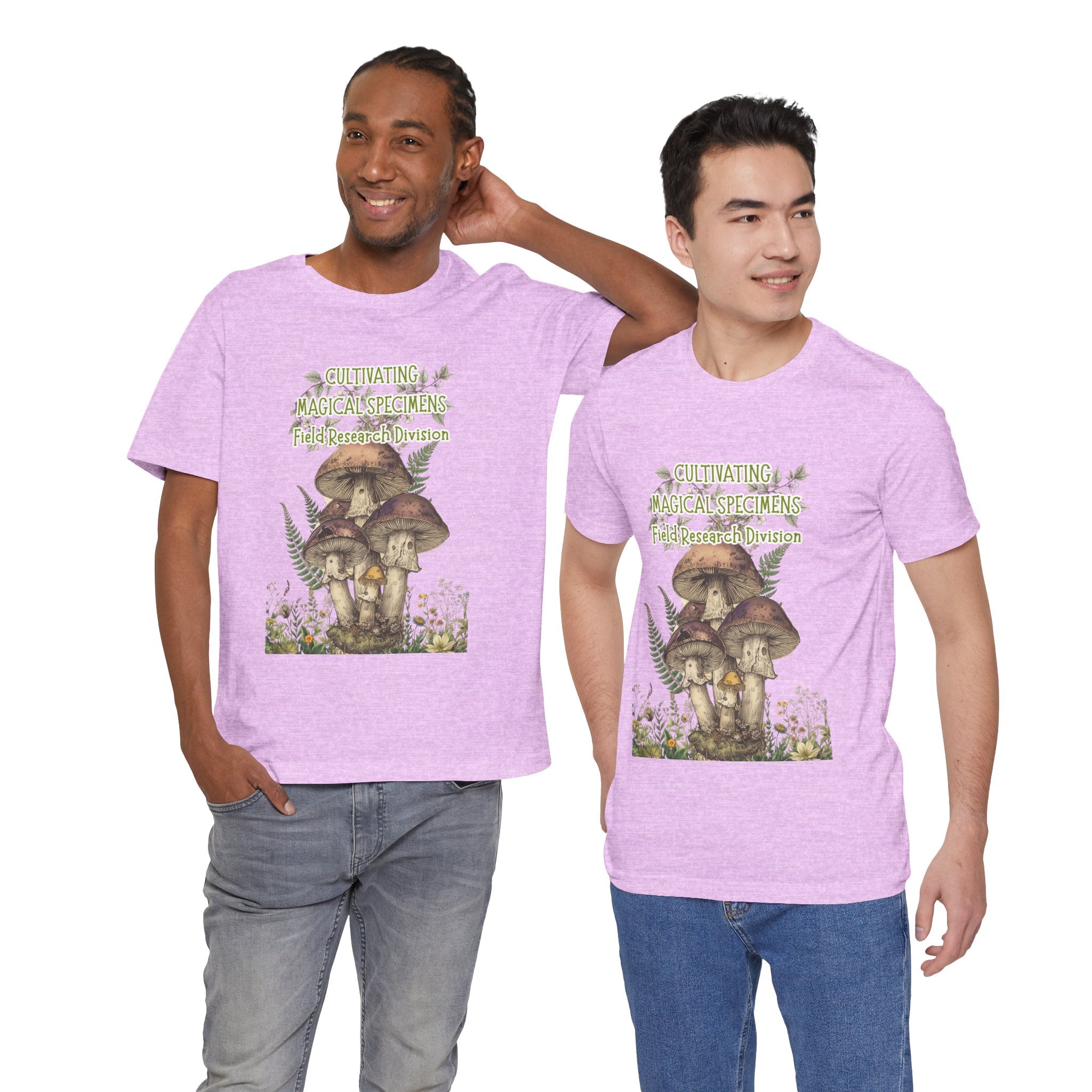 Mushroom Field Research Tee — "Cultivating Magical Specimens" Botanical Graphic Shirt