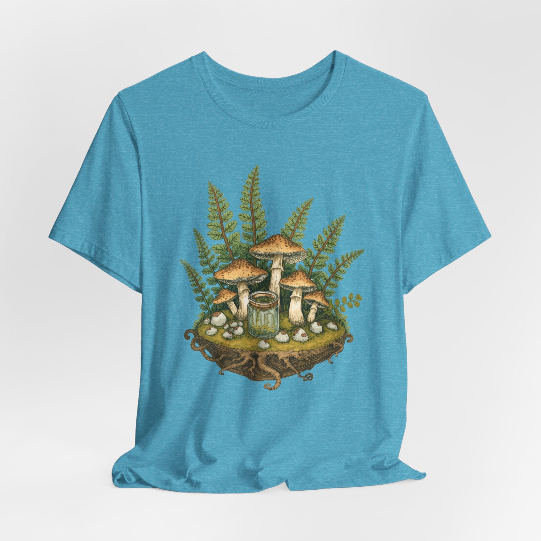 Mushroom Forest Tee — Ferns & Fairy Fungi Graphic T-Shirt