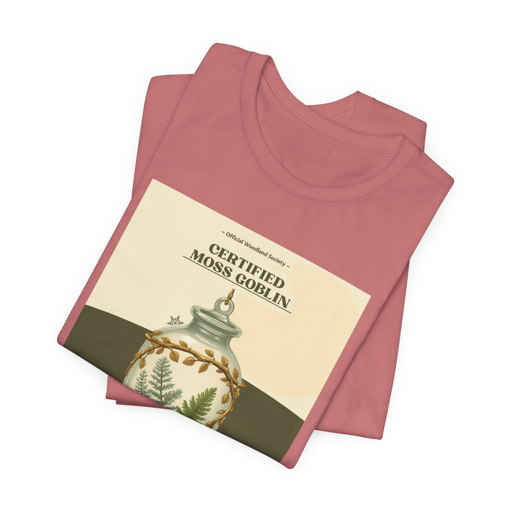 Moss Goblin Tee – 'Certified Moss Goblin' Botanical Jar Graphic T‑Shirt