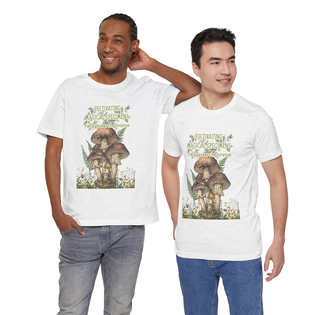 Mushroom Field Research Tee — "Cultivating Magical Specimens" Botanical Graphic Shirt