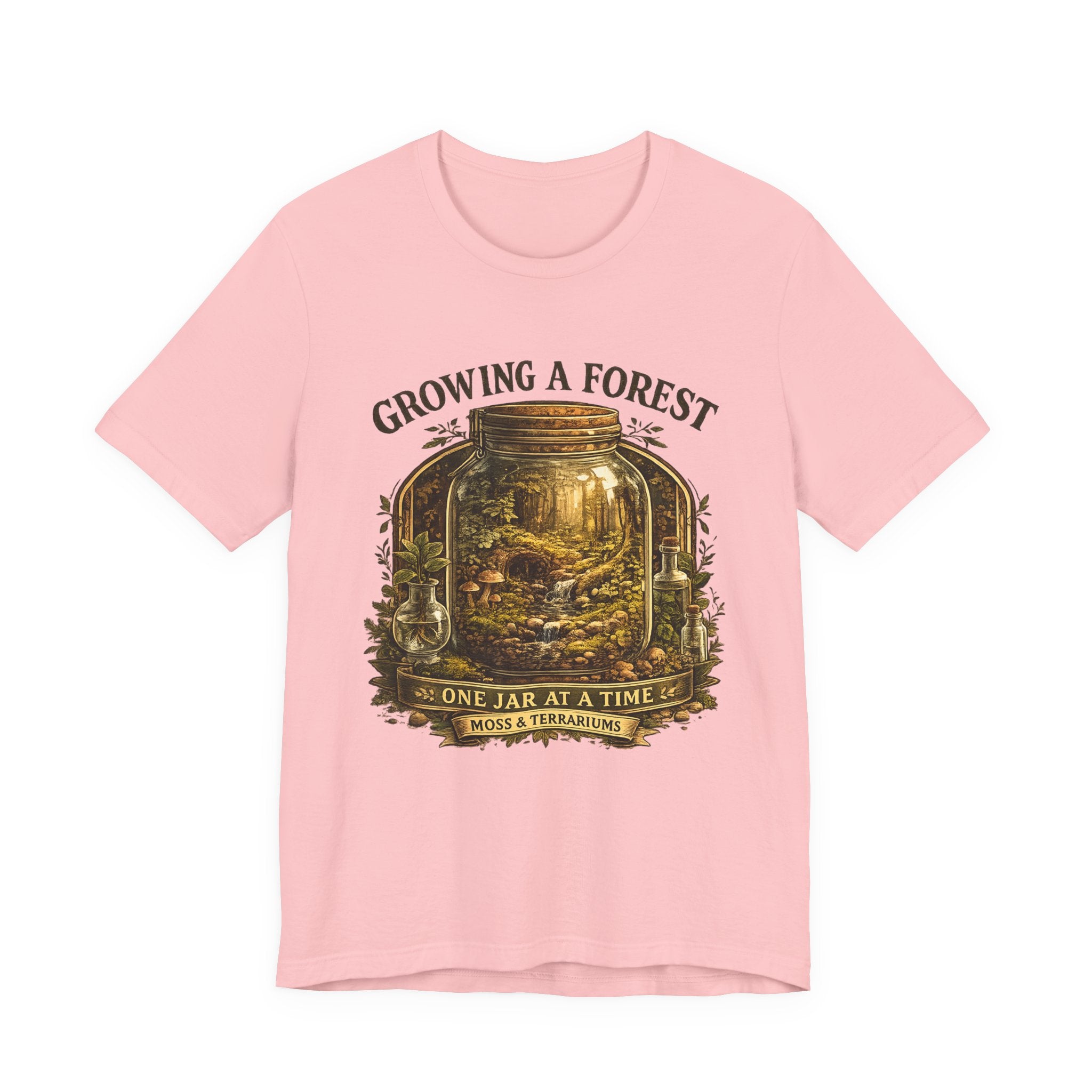 Growing a Forest Jar Tee — "One Jar at a Time" Moss & Terrarium T-Shirt