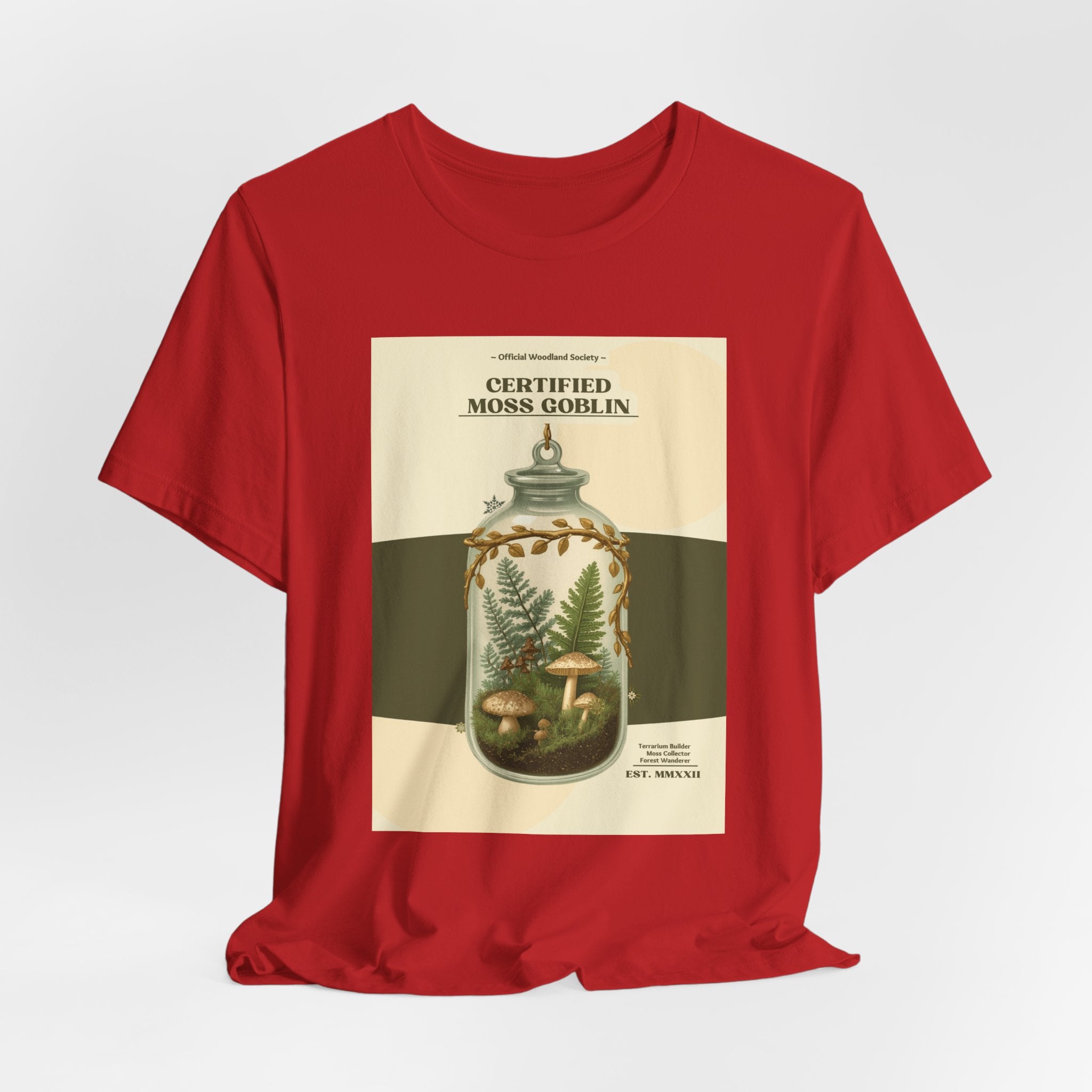 Moss Goblin Tee – 'Certified Moss Goblin' Botanical Jar Graphic T‑Shirt