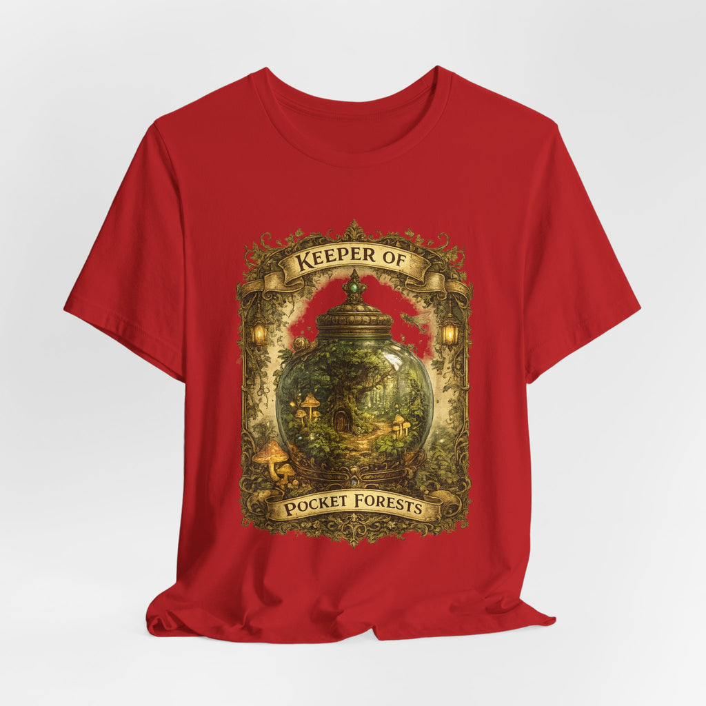 Keeper of Pocket Forests T-Shirt — Fantasy Terrarium Nature Tee